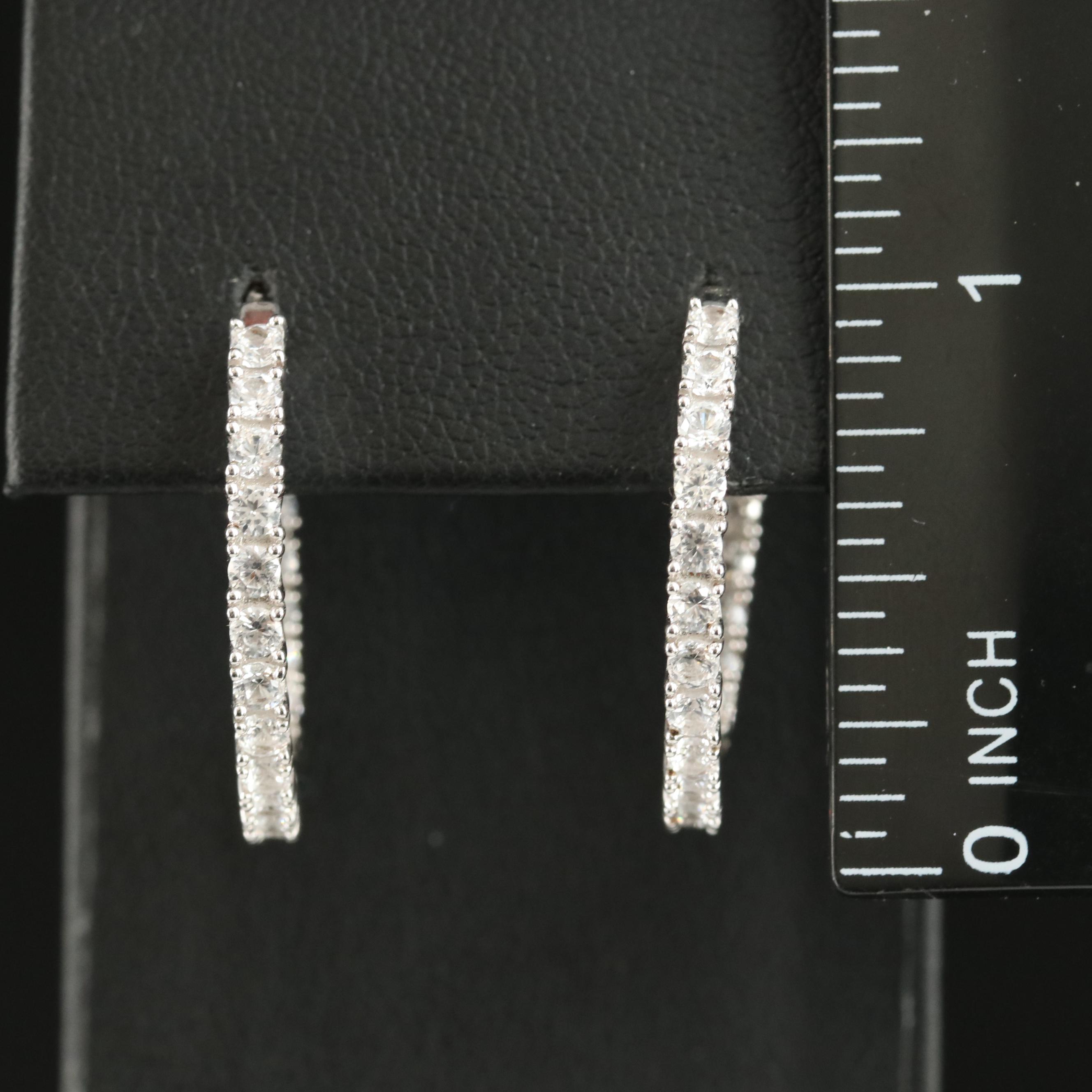 Sterling Sapphire Inside-Out Hoop Earrings