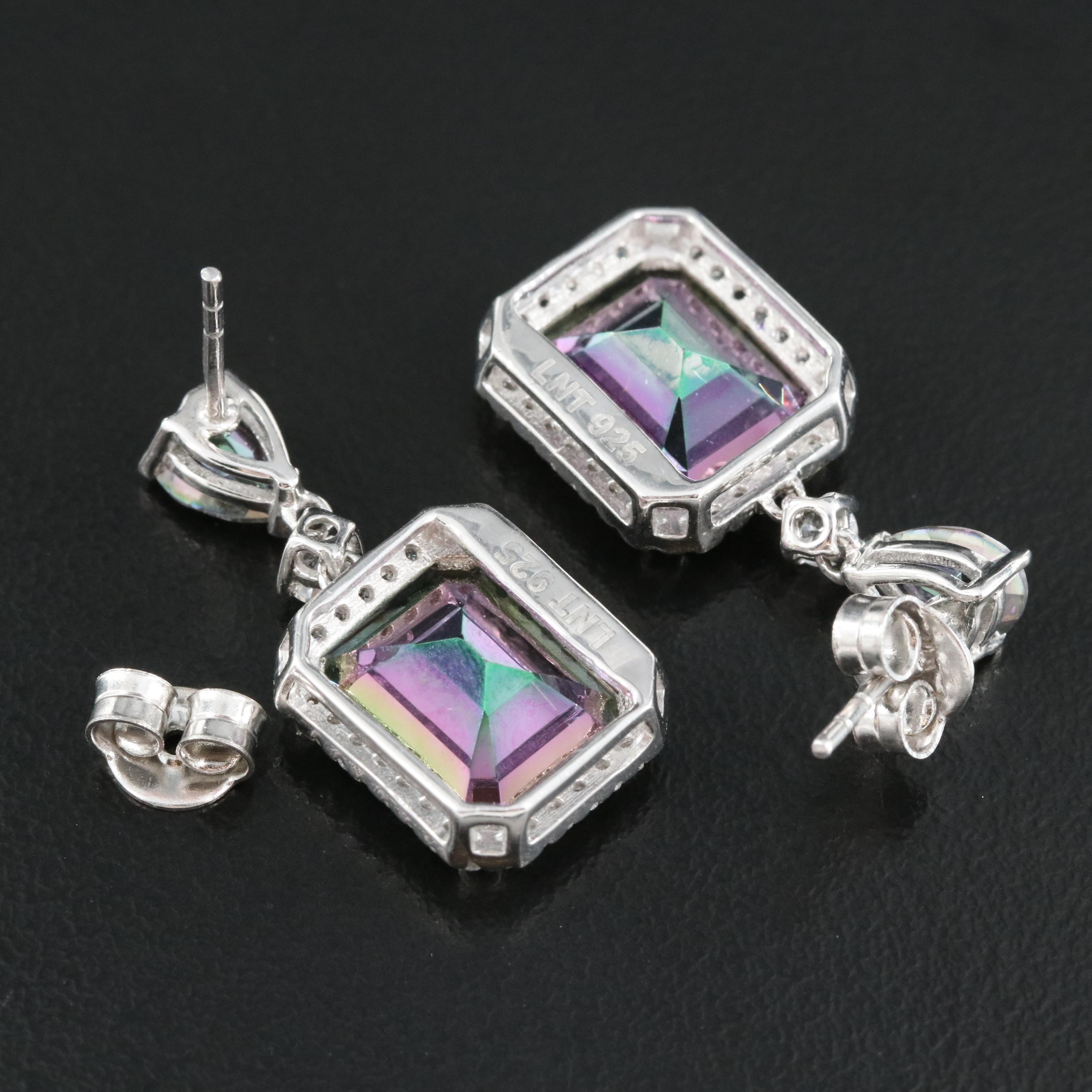 Sterling Quartz and Zircon Earrings