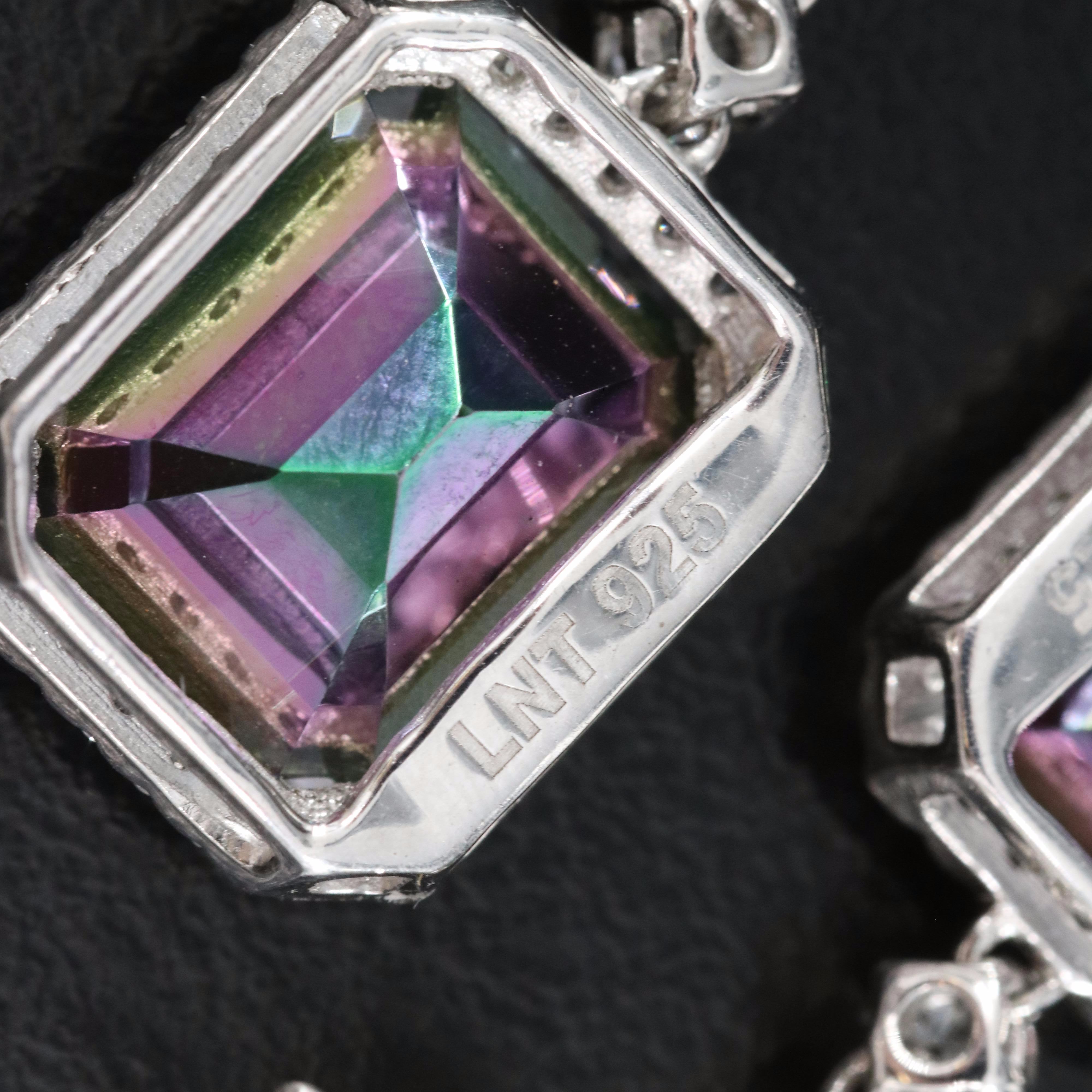 Sterling Quartz and Zircon Earrings