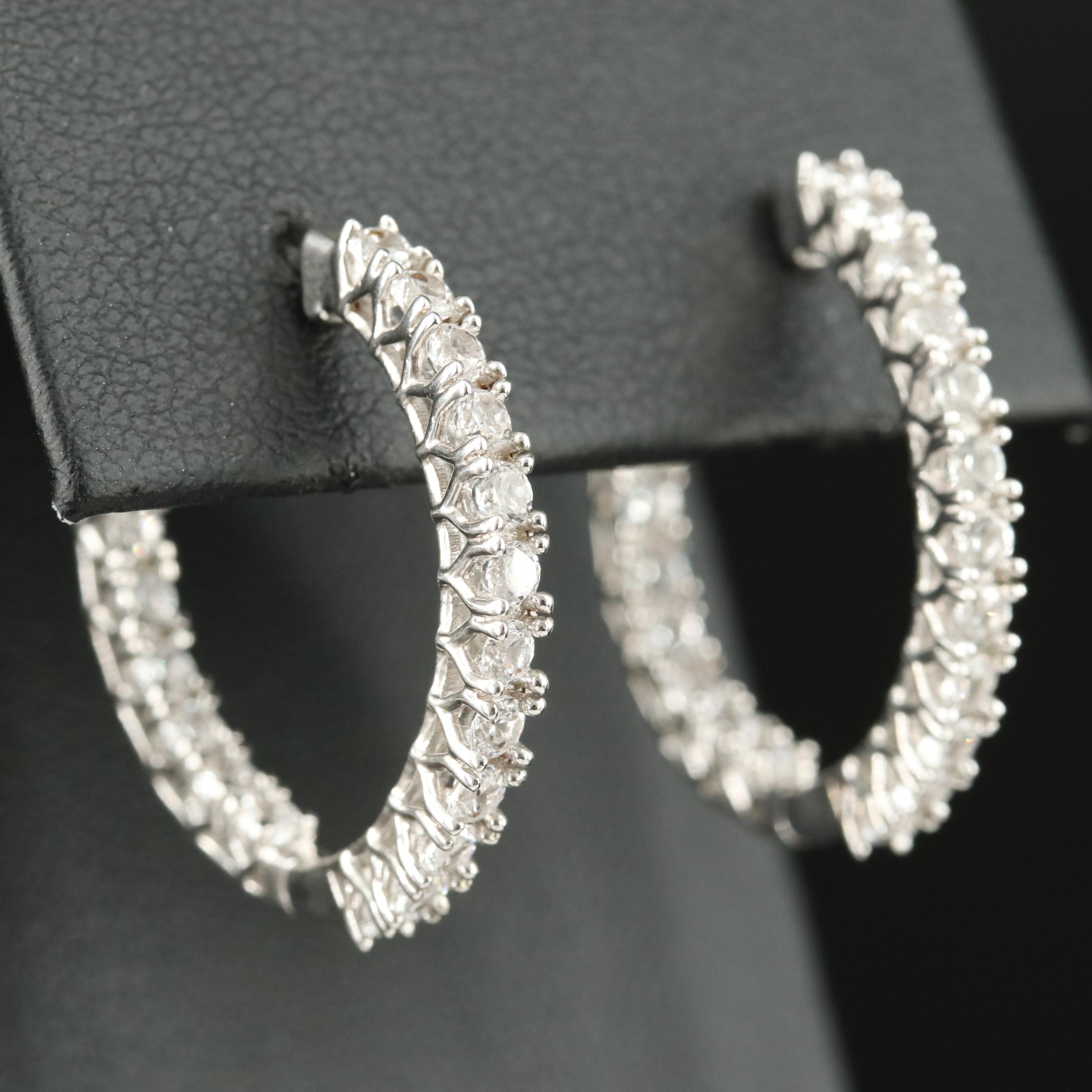 Sterling Sapphire Inside-Out Hoop Earrings