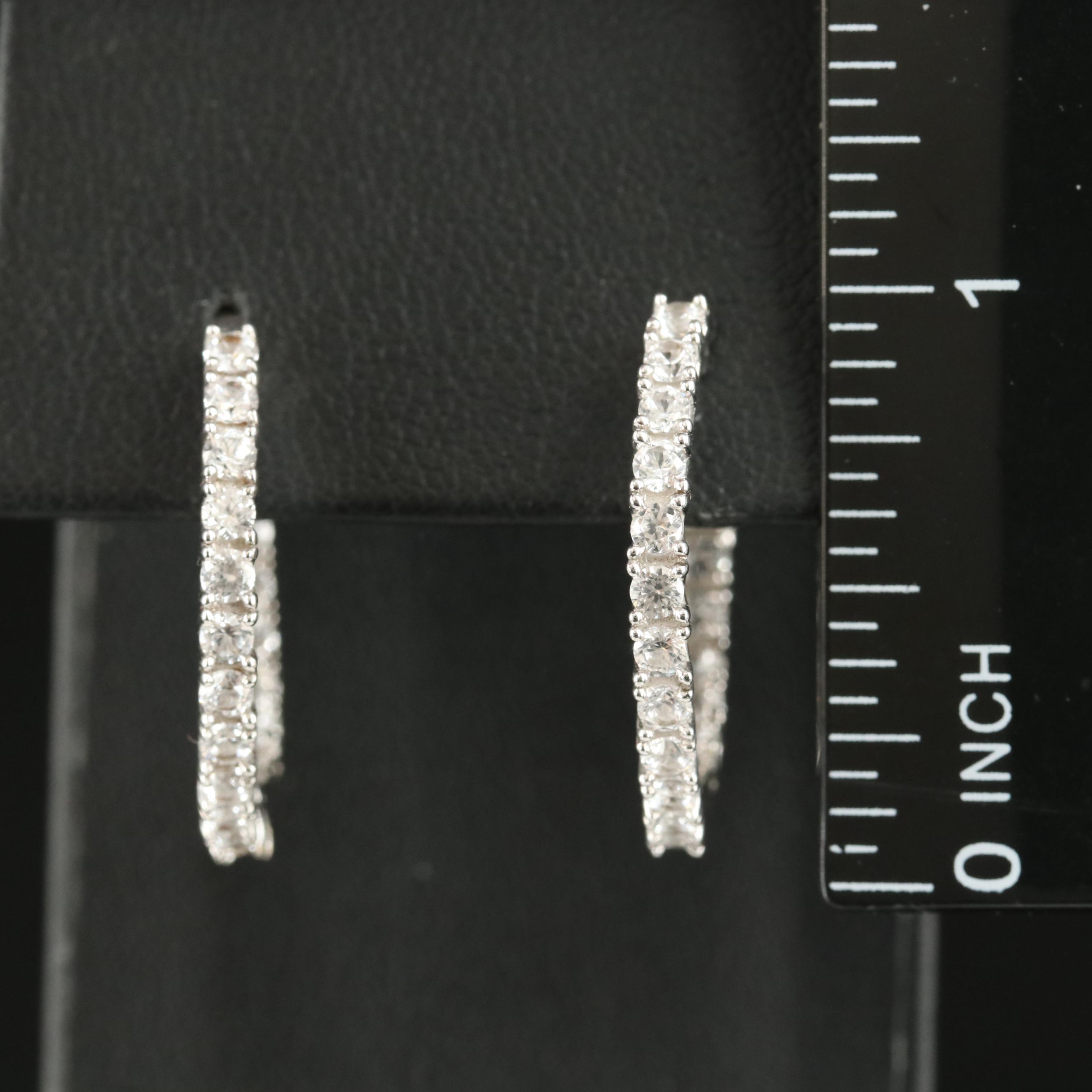 Sterling Sapphire Inside-Out Hoop Earrings