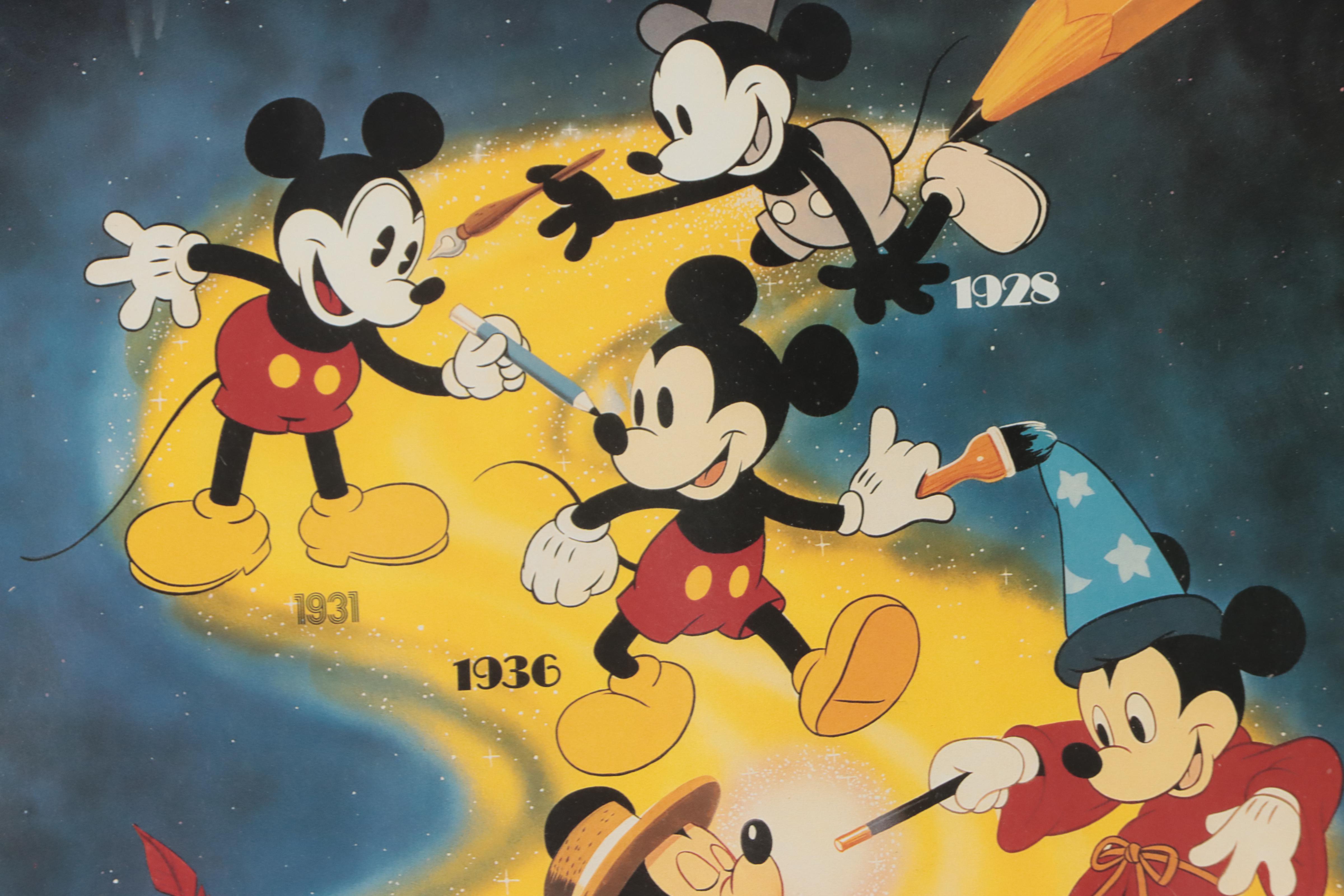 Disney Mickey Mouse Offset Lithographs "Mickey's Once Upon a Christmas," More