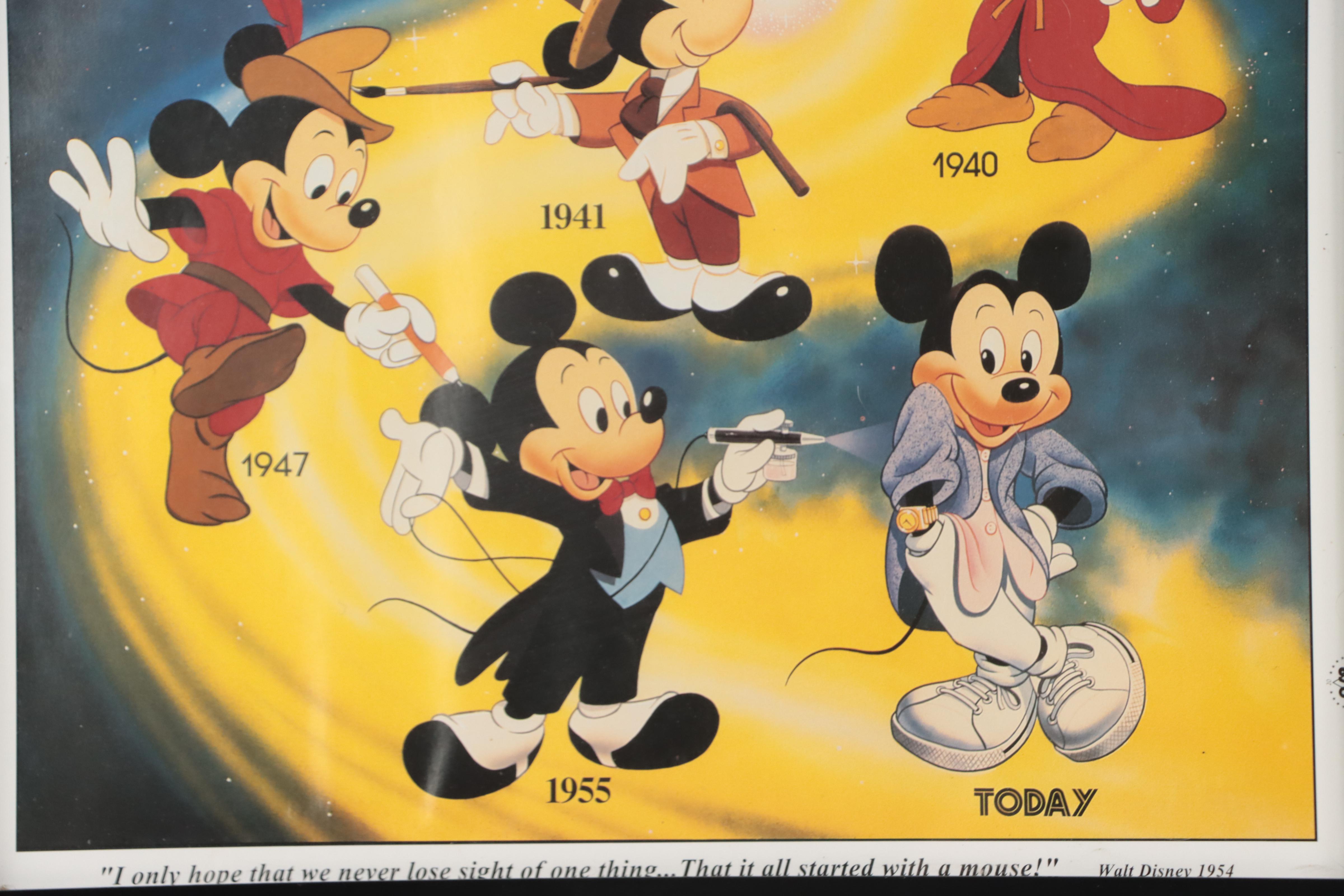 Disney Mickey Mouse Offset Lithographs "Mickey's Once Upon a Christmas," More