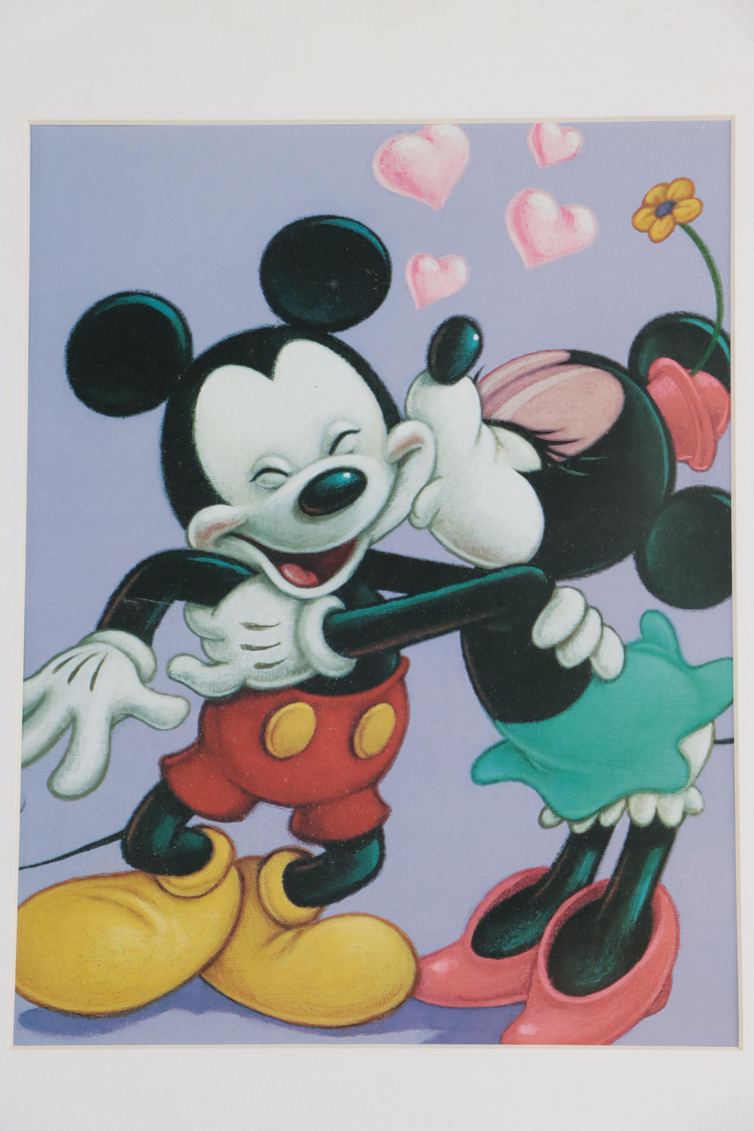 Disney Mickey Mouse Offset Lithographs "Mickey's Once Upon a Christmas," More
