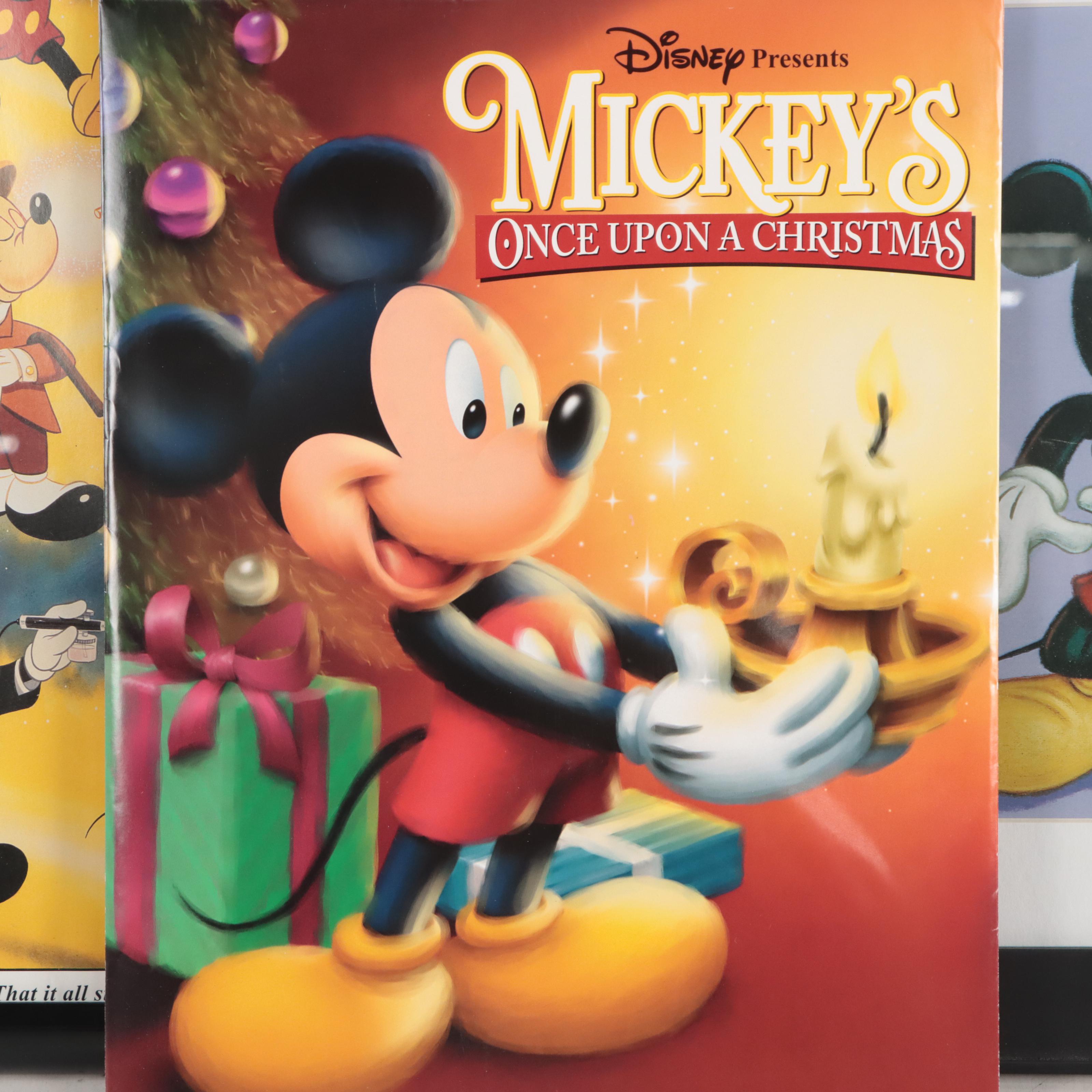 Disney Mickey Mouse Offset Lithographs "Mickey's Once Upon a Christmas," More