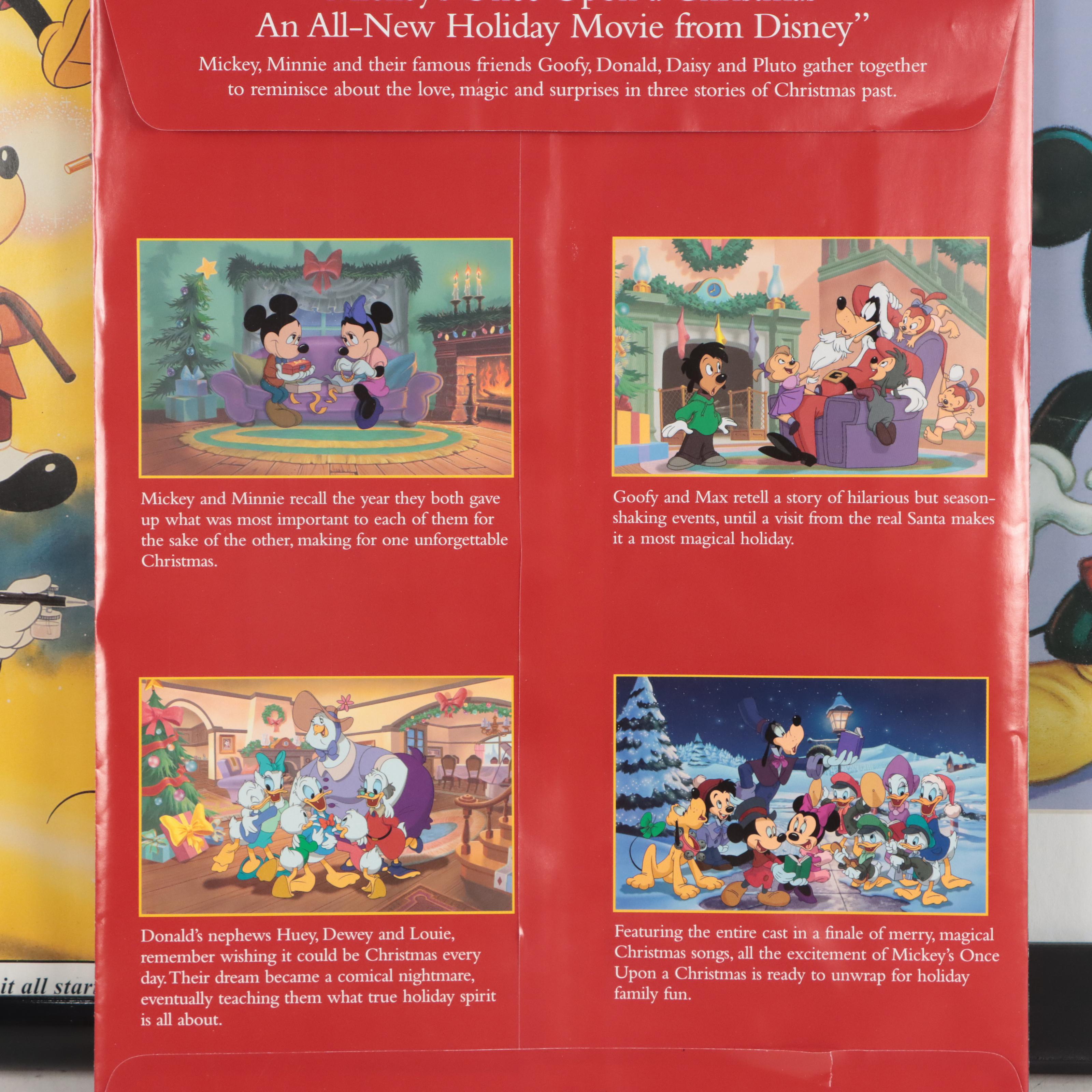 Disney Mickey Mouse Offset Lithographs "Mickey's Once Upon a Christmas," More