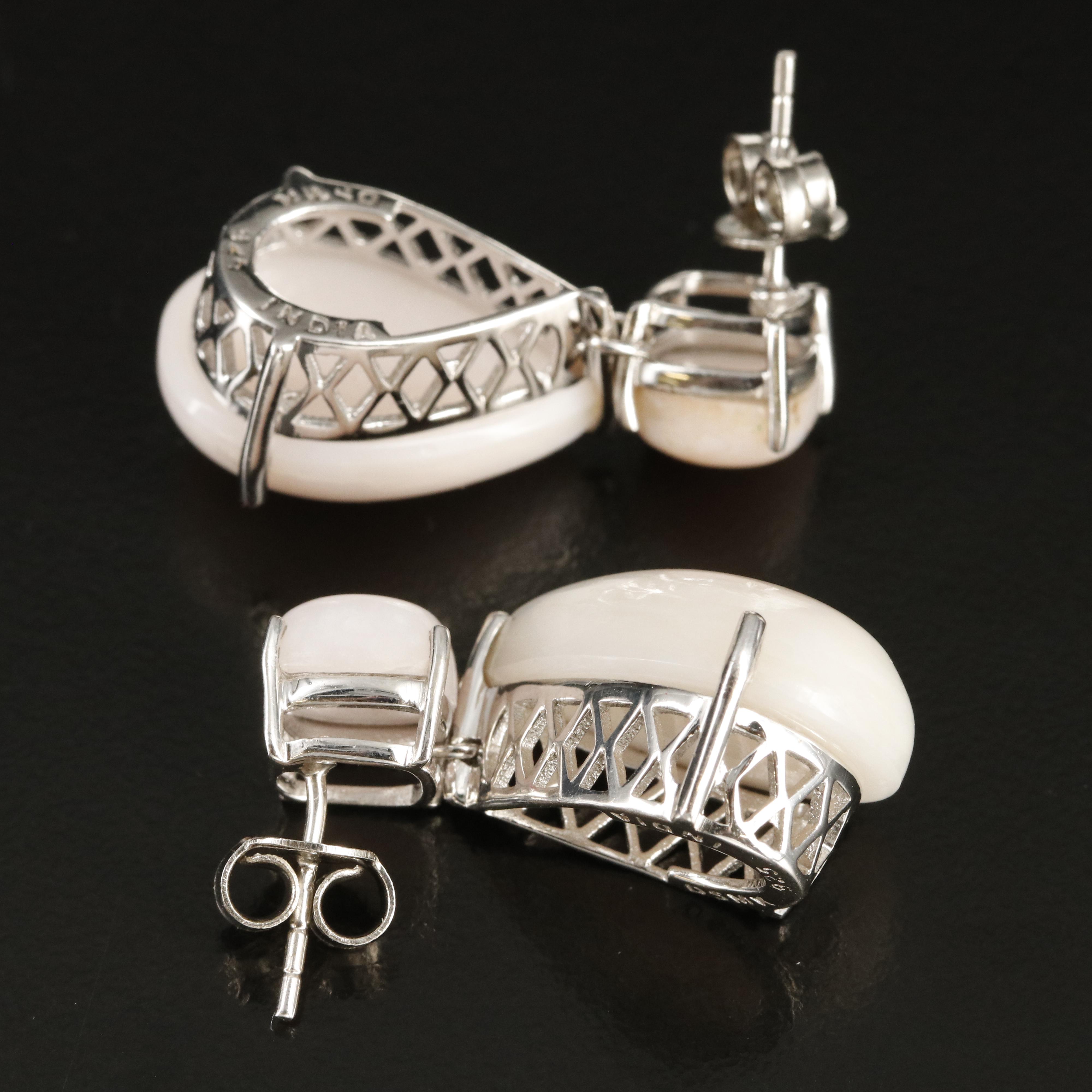 Sterling Common Opal Earrings