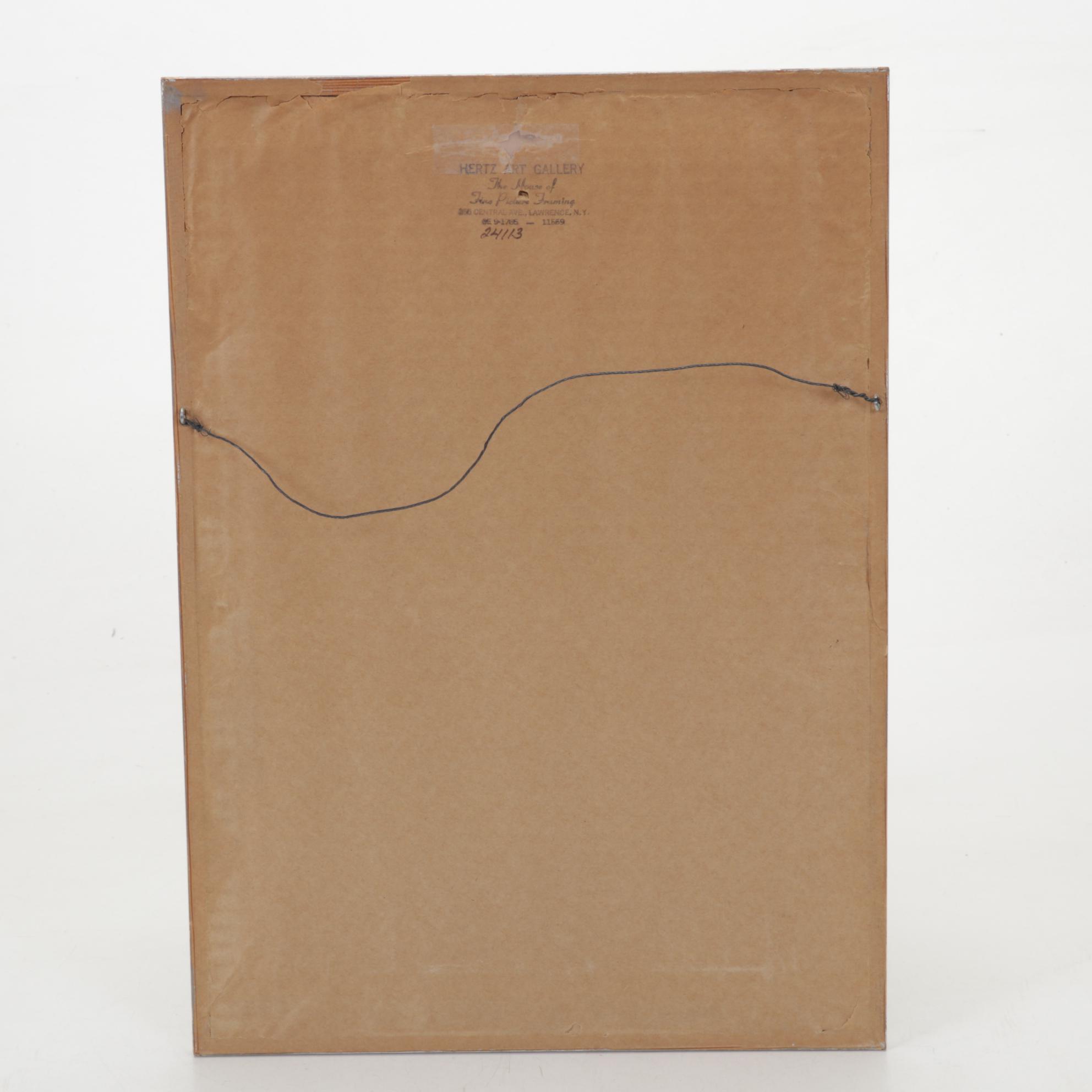 Phyllis Taplitz Floral Still Life Watercolor Painting, 1968