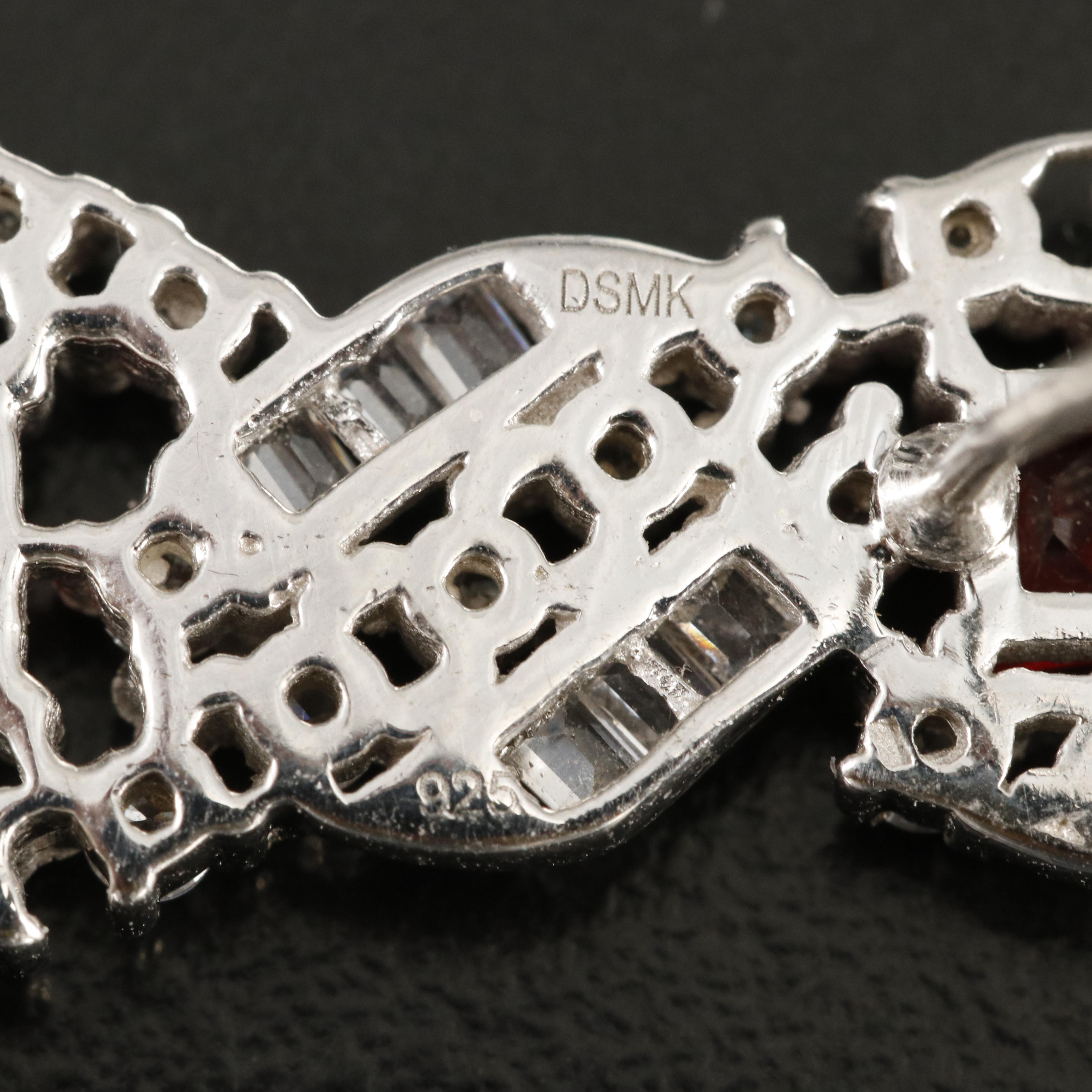 Sterling Glass and Cubic Zirconia Earrings