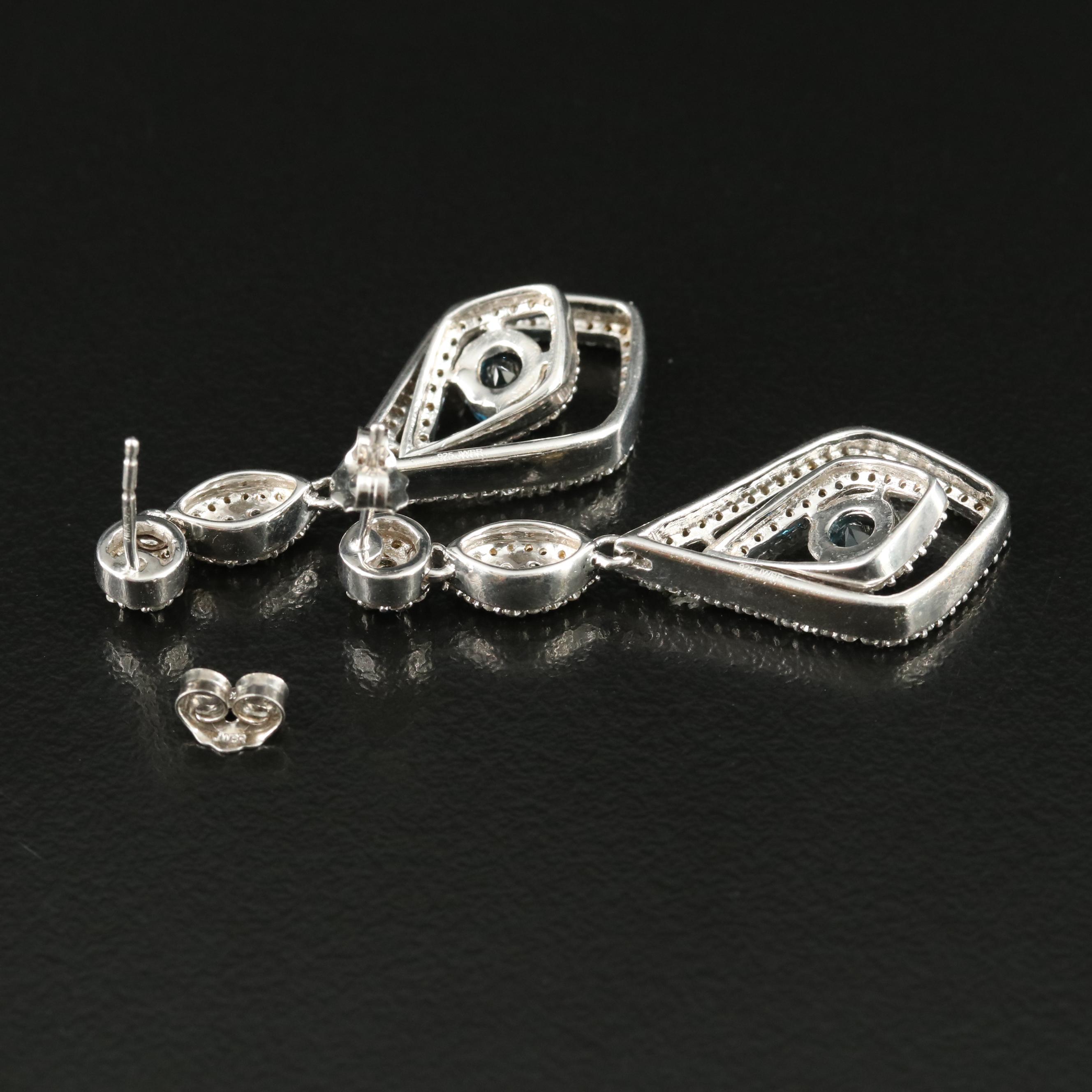 Sterling Topaz and Sapphire Earrings