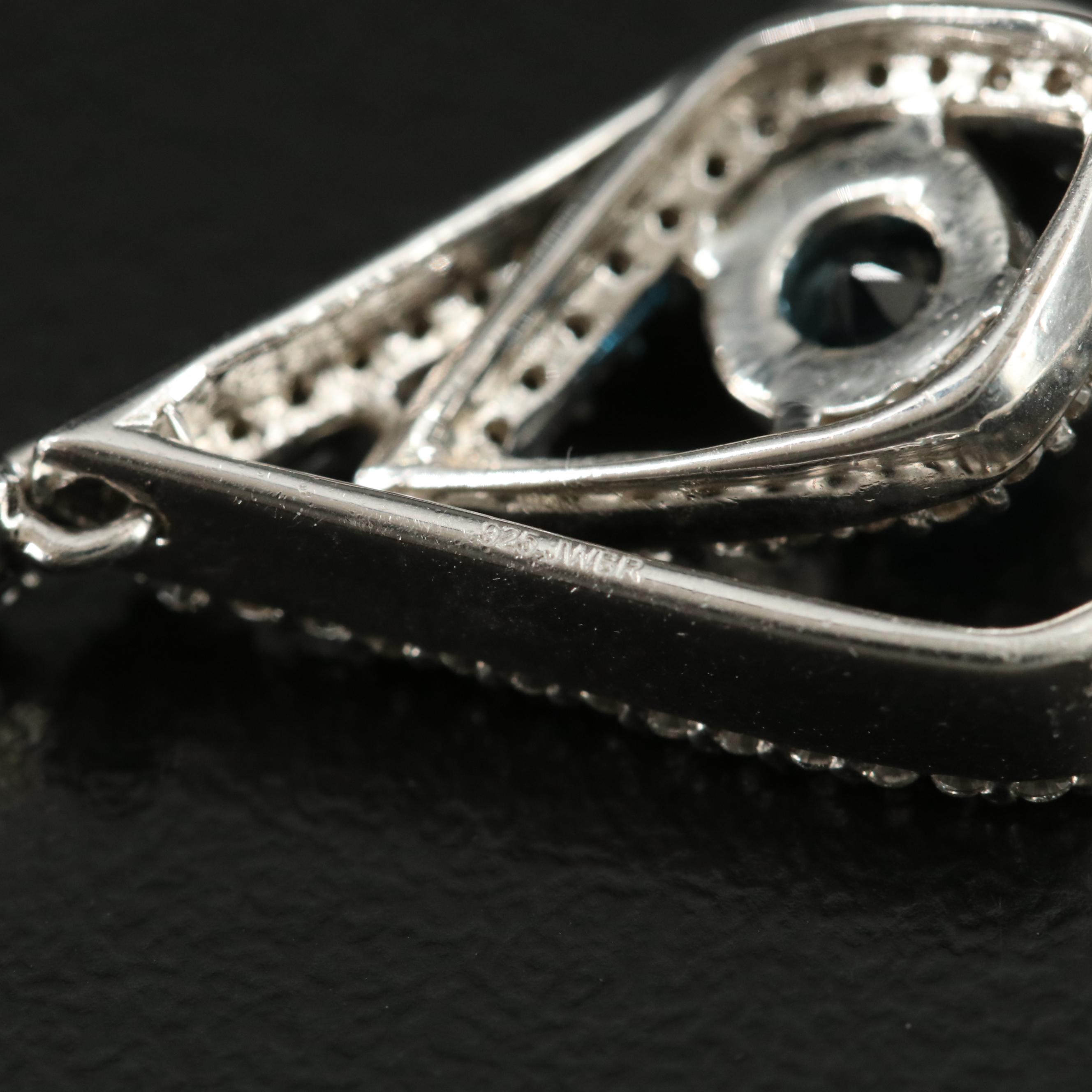 Sterling Topaz and Sapphire Earrings