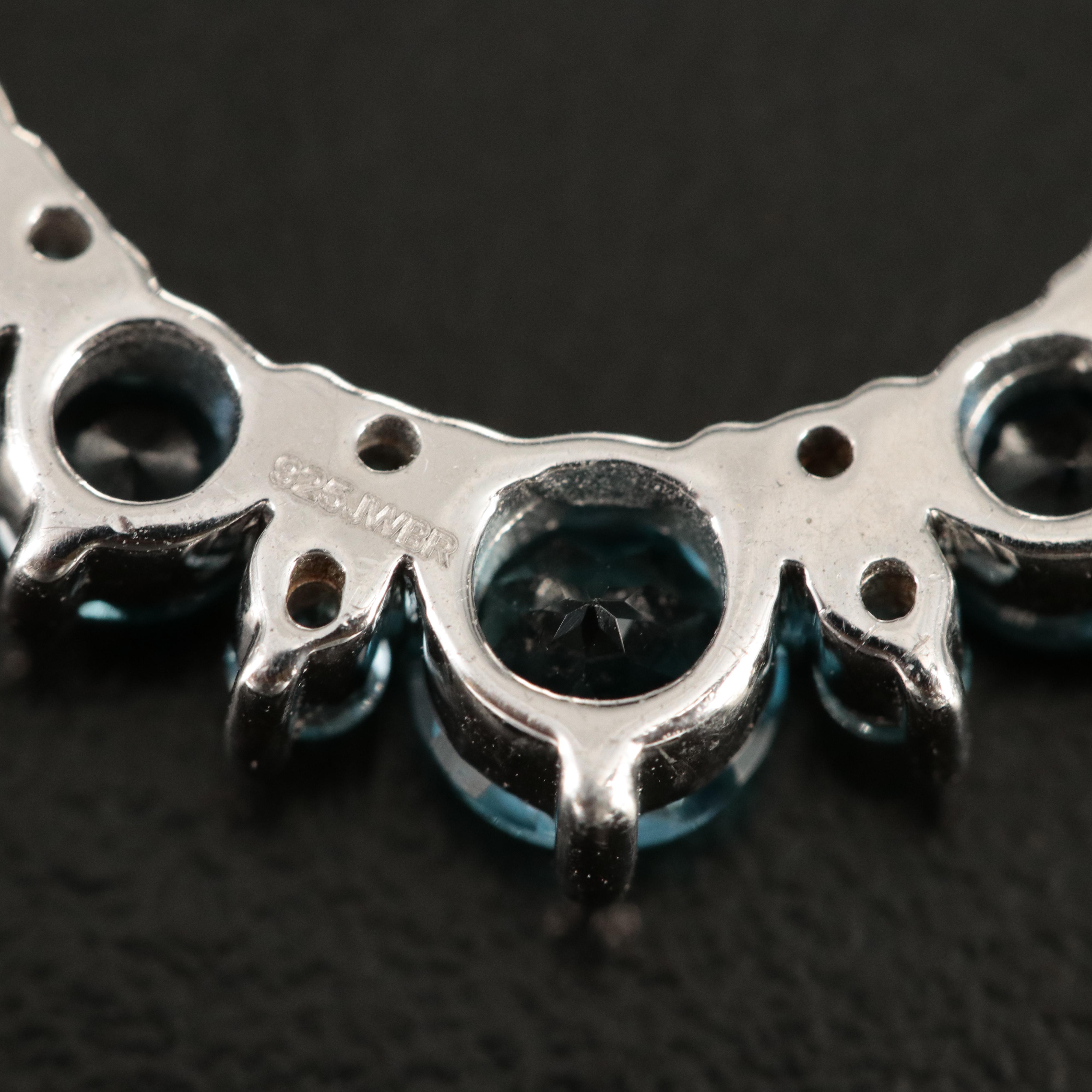 Sterling London and Sky Blue Topaz Earrings with Diamond Accents