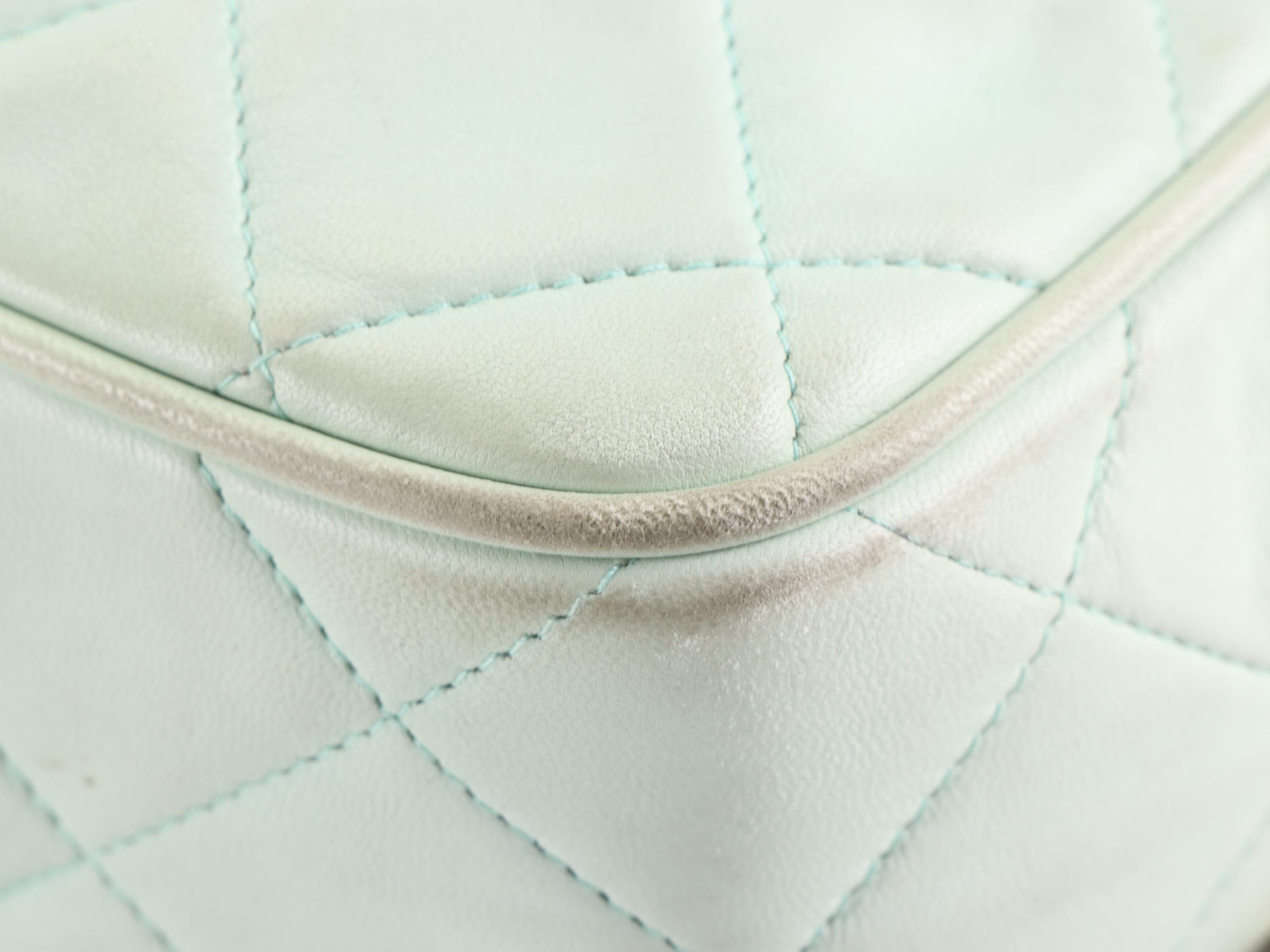 Chanel Front Pocket Top Zip Shoulder Bag in Lambskin Leather