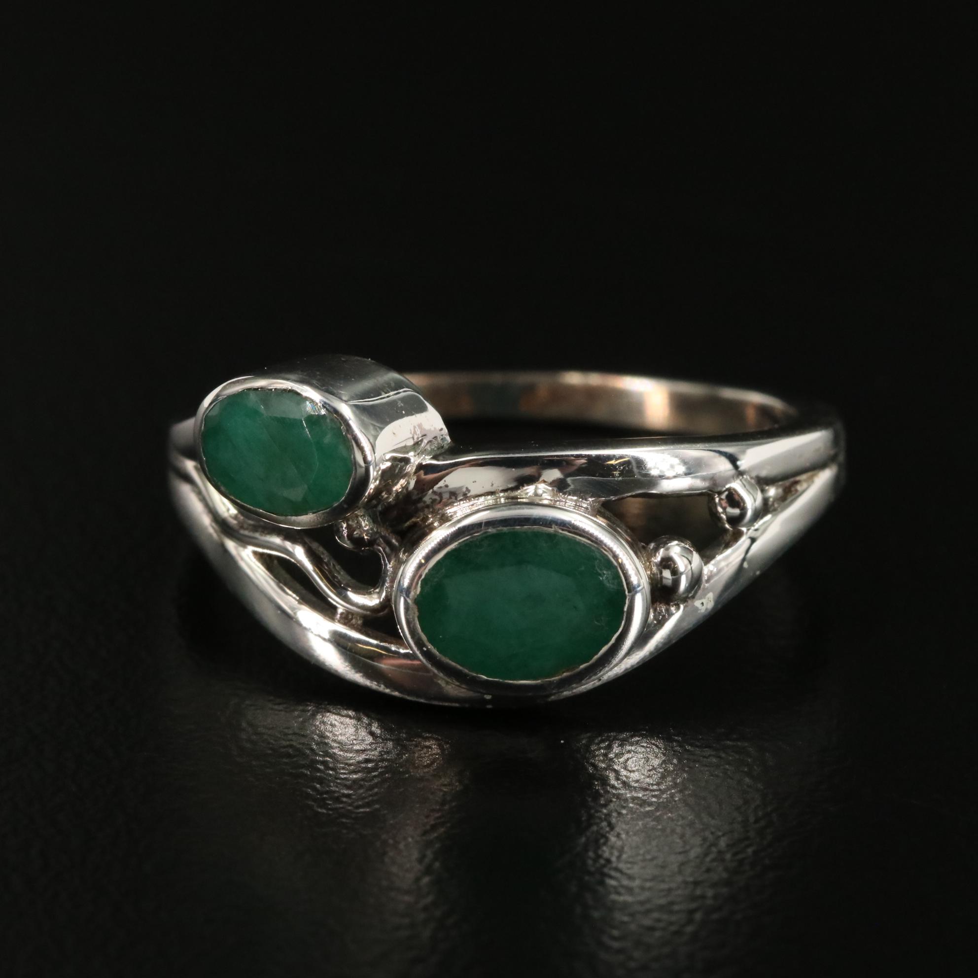 Sterling Emerald Ring