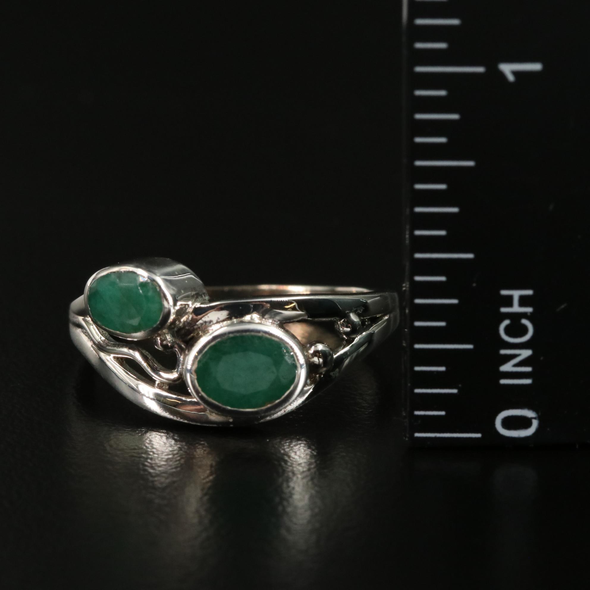 Sterling Emerald Ring