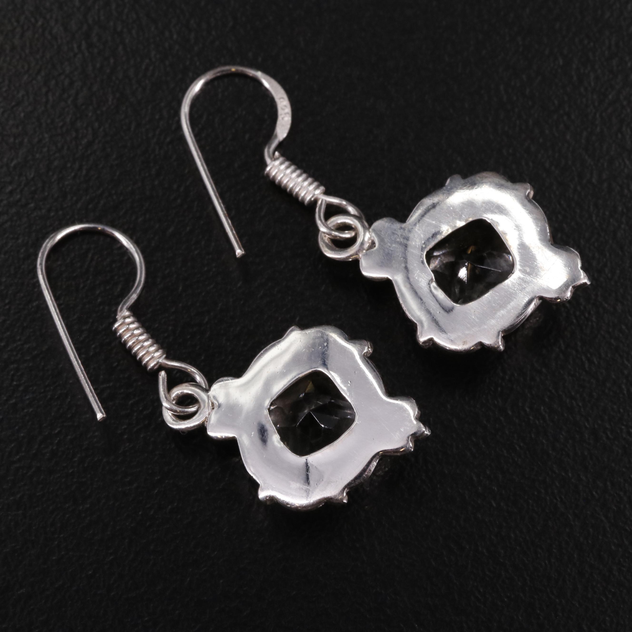 Sterling Prasiolite Drop Earrings