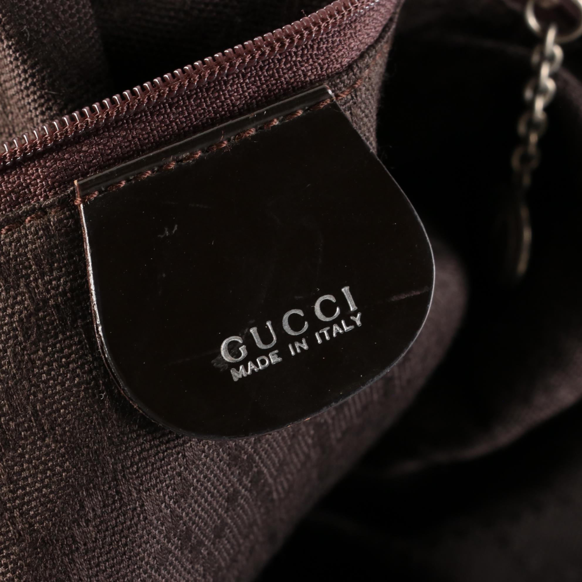 Gucci Bamboo Shoulder Bag in Nylon and Leather with Shoulder Strap
