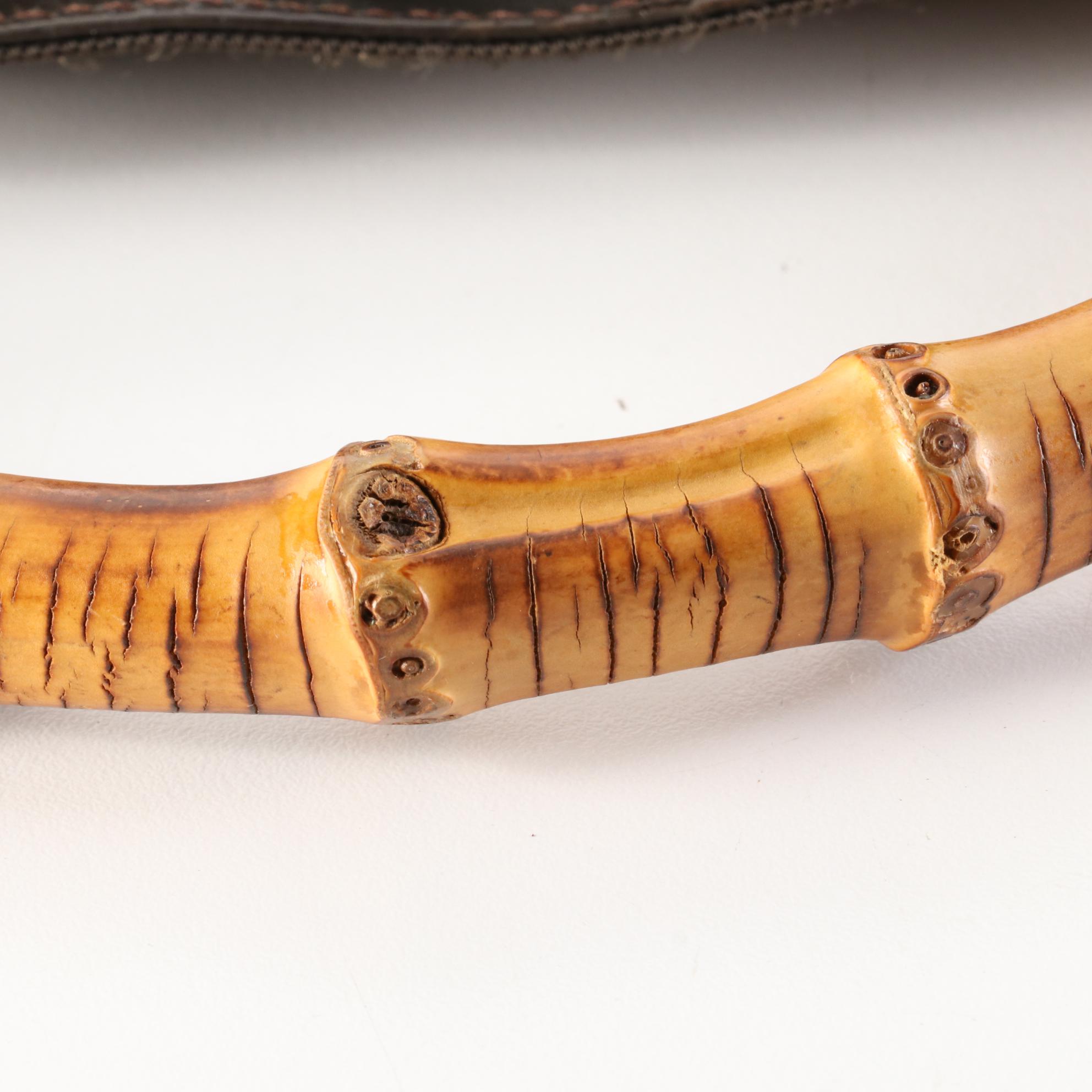 Gucci Bamboo Shoulder Bag in Nylon and Leather with Shoulder Strap