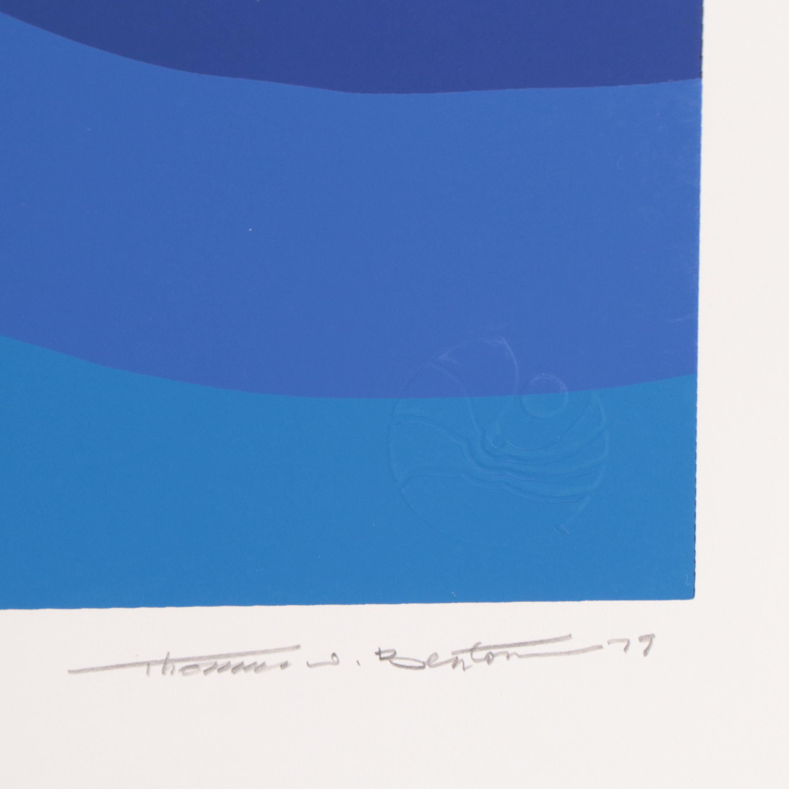 Thomas Whelan Benton Serigraph "White Cap," 1979