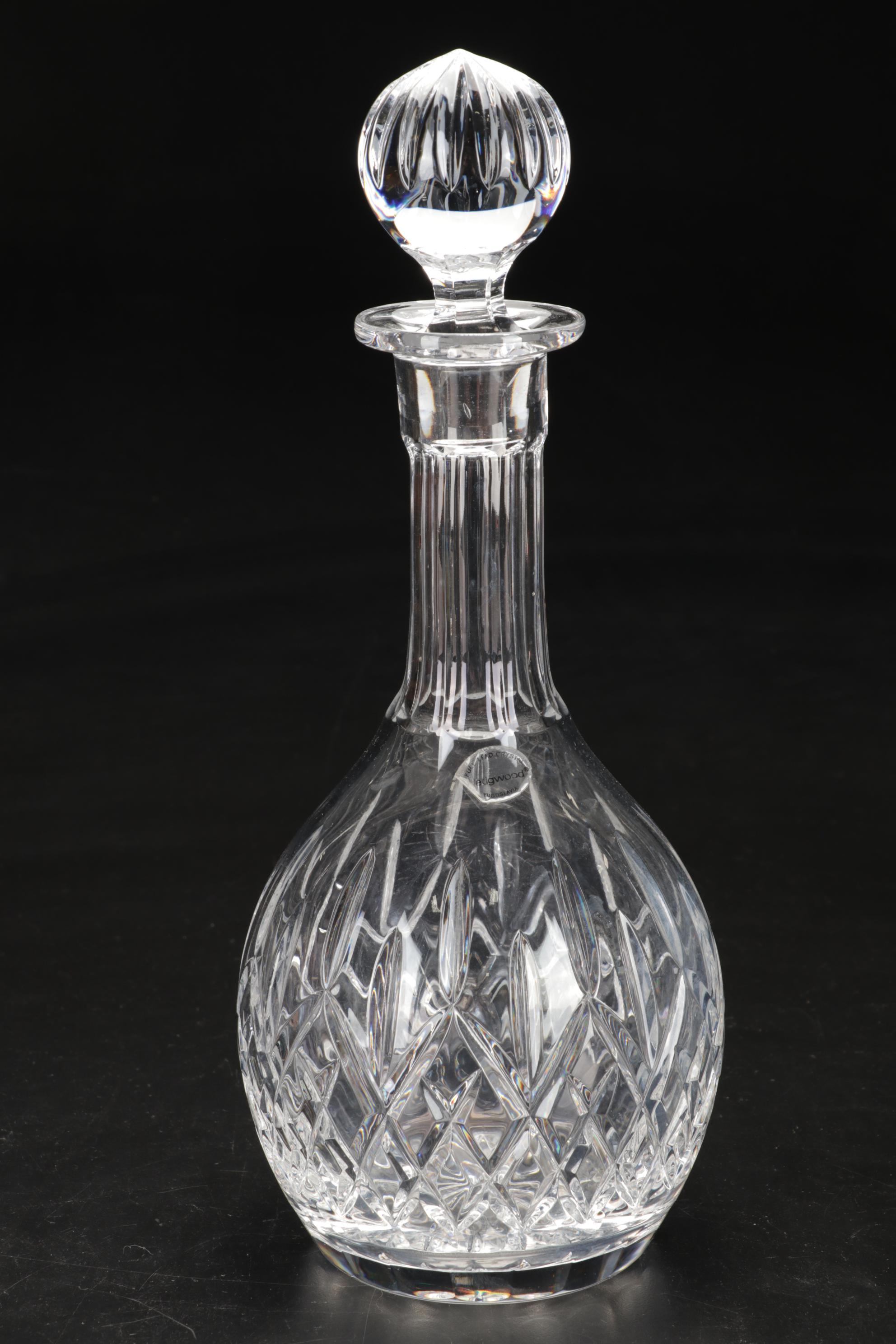 Waterford Crystal Desk Clock with Marquis "Greenbriar"  Bowl and Other Decanter