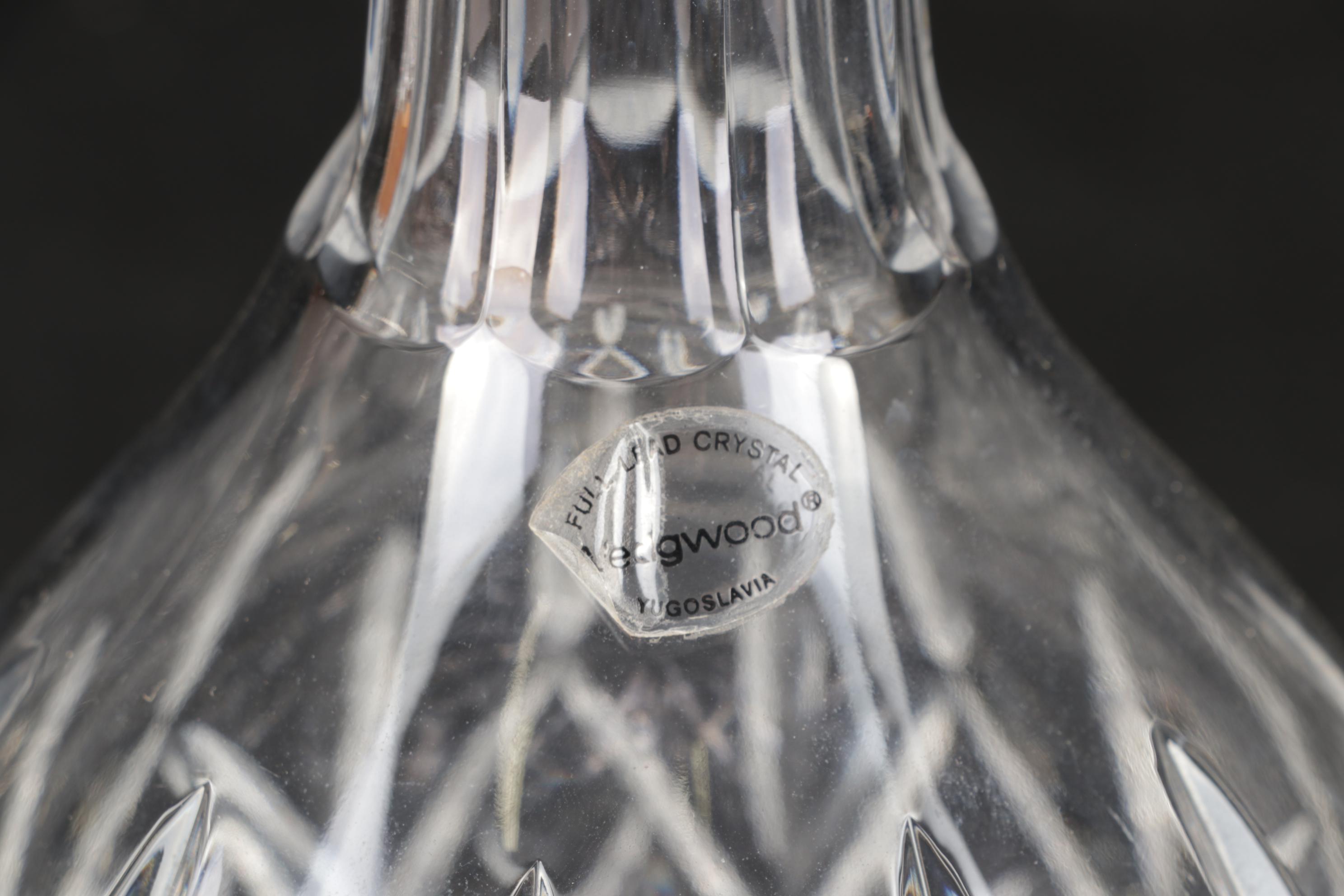 Waterford Crystal Desk Clock with Marquis "Greenbriar"  Bowl and Other Decanter