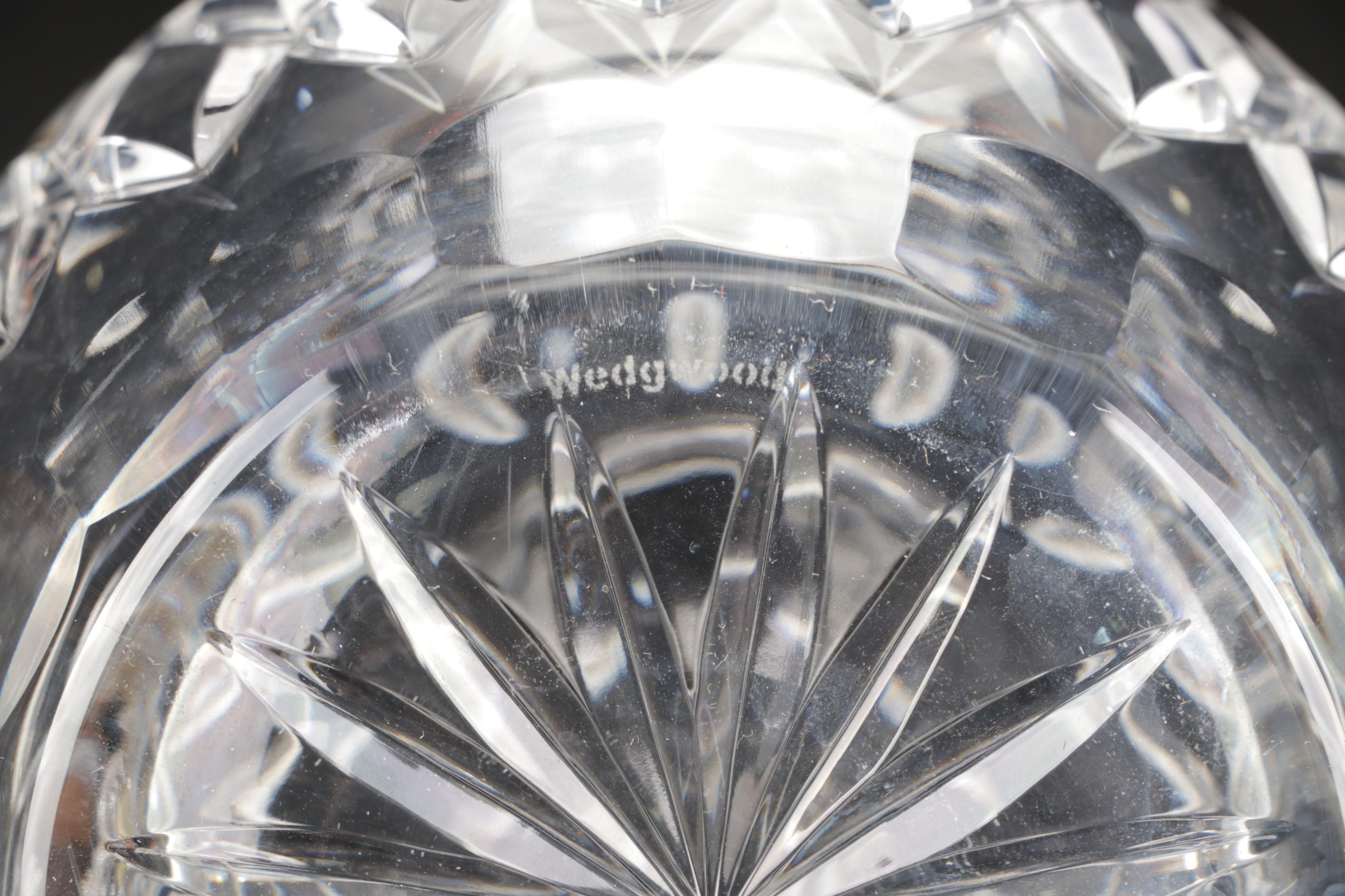 Waterford Crystal Desk Clock with Marquis "Greenbriar"  Bowl and Other Decanter