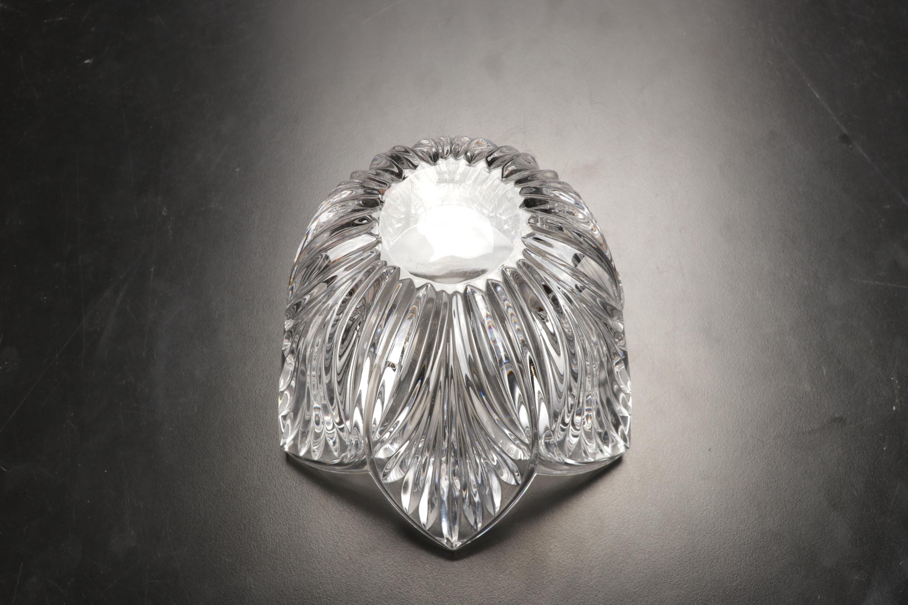 Waterford Crystal Desk Clock with Marquis "Greenbriar"  Bowl and Other Decanter