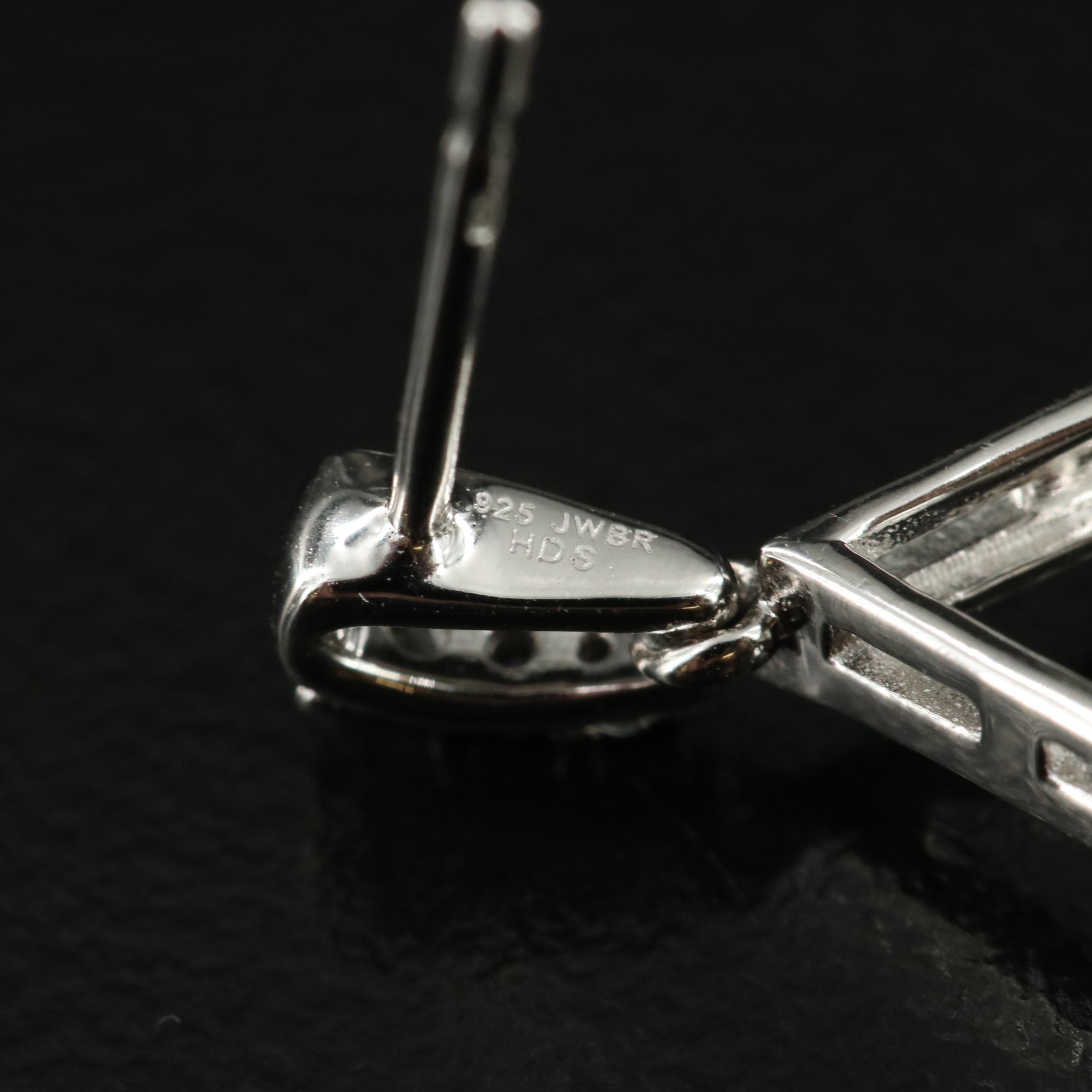 Sterling Swiss Blue Topaz and White Sapphire Earrings