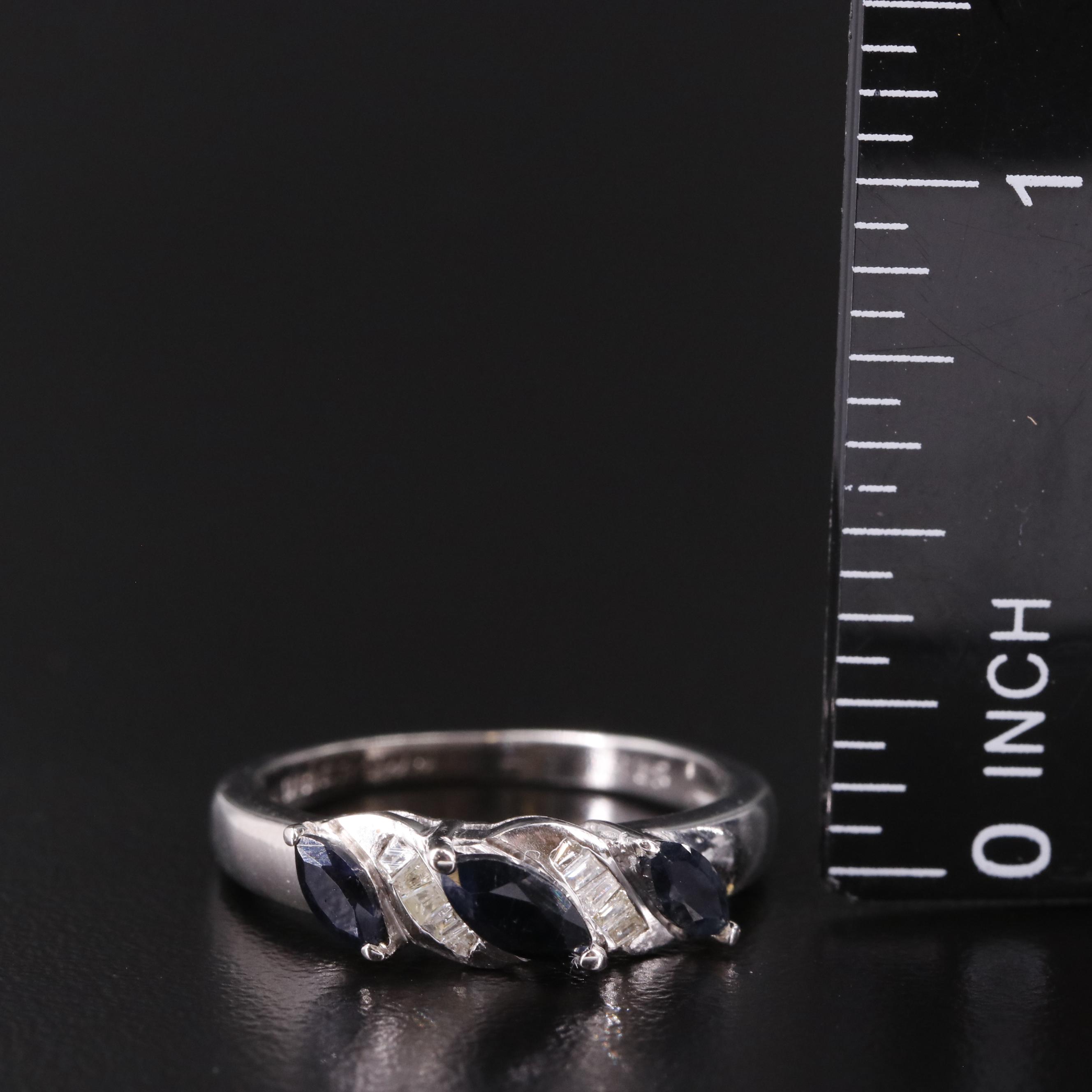 Sterling Diamond and Sapphire Band