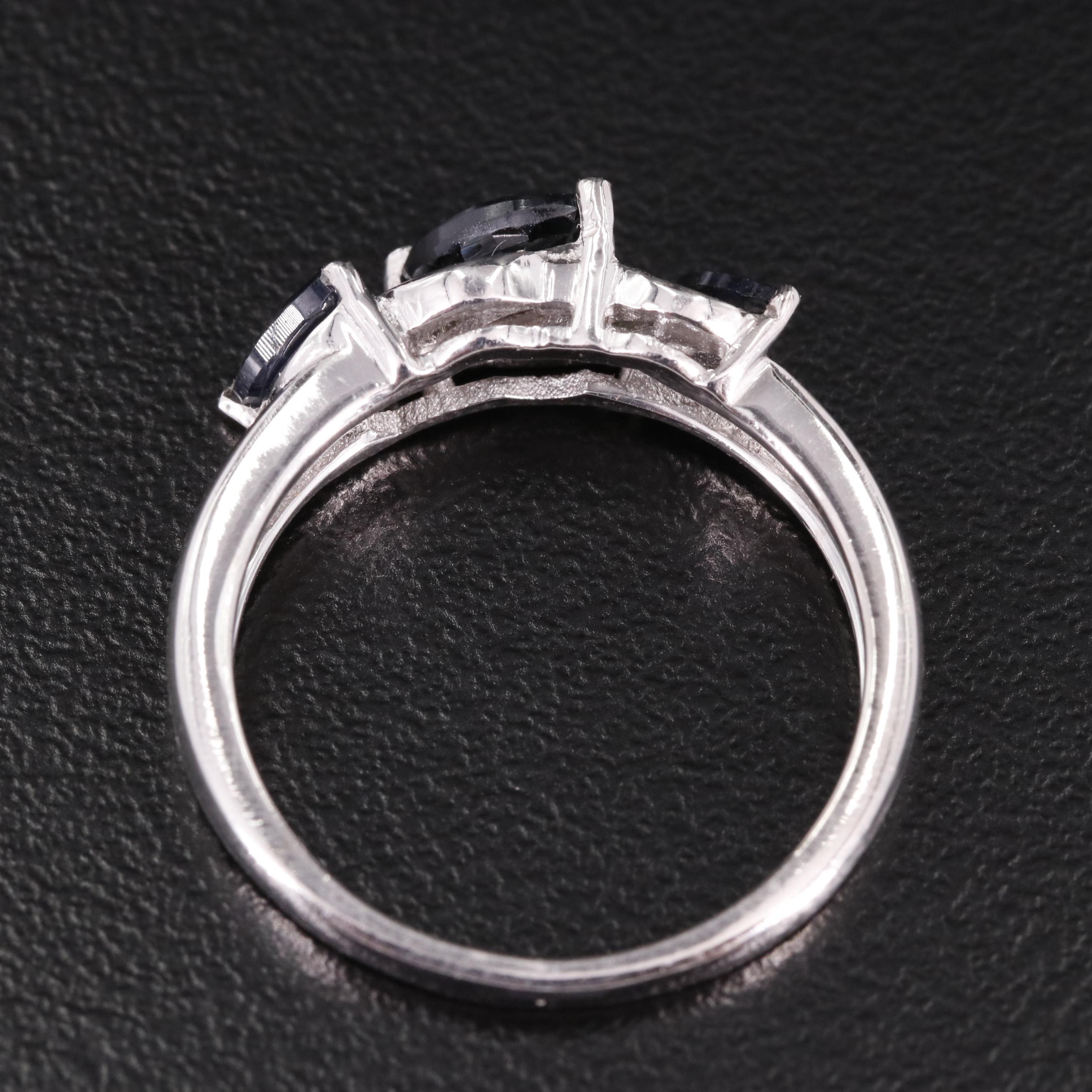 Sterling Diamond and Sapphire Band