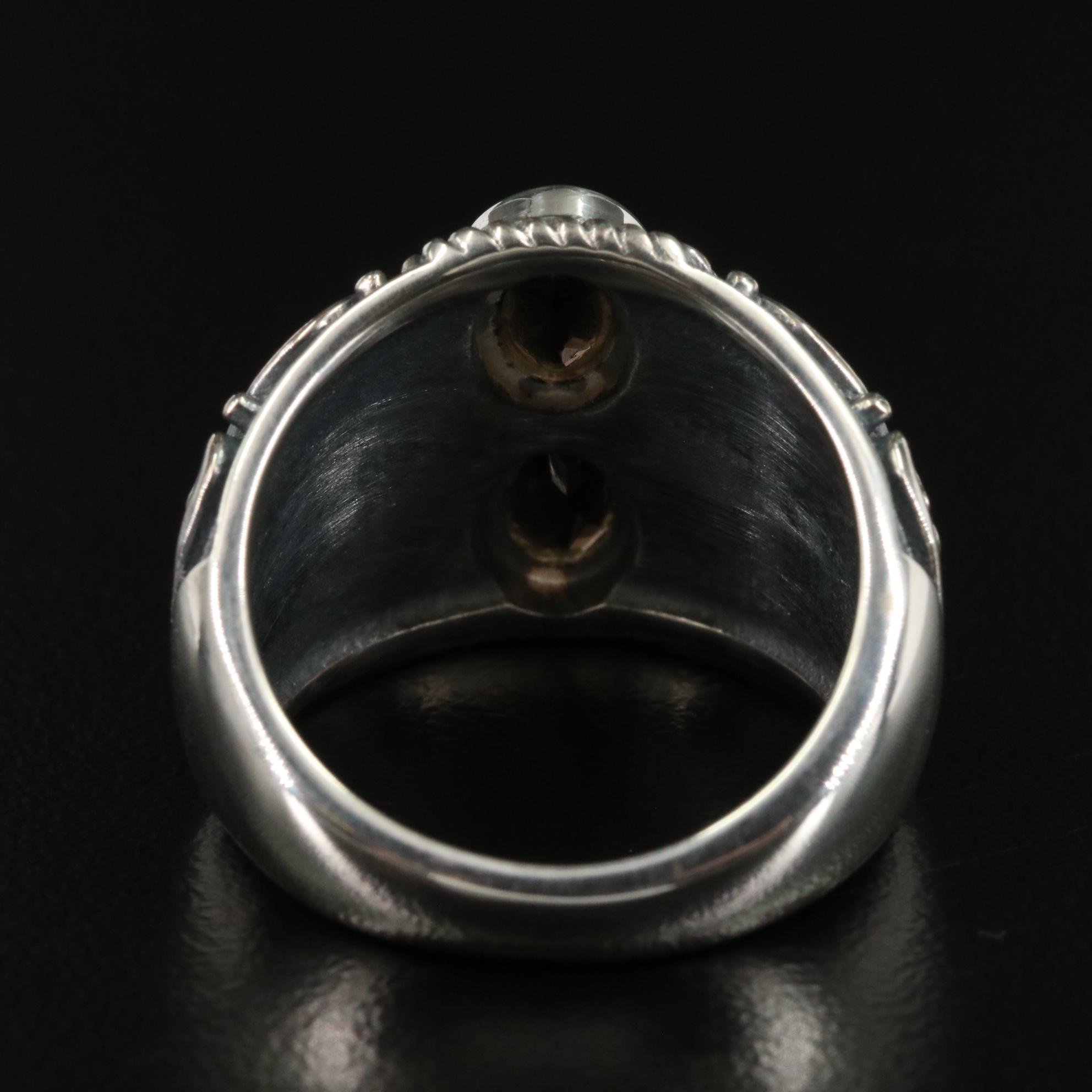 Sterling Smoky Quartz Tapered Ring