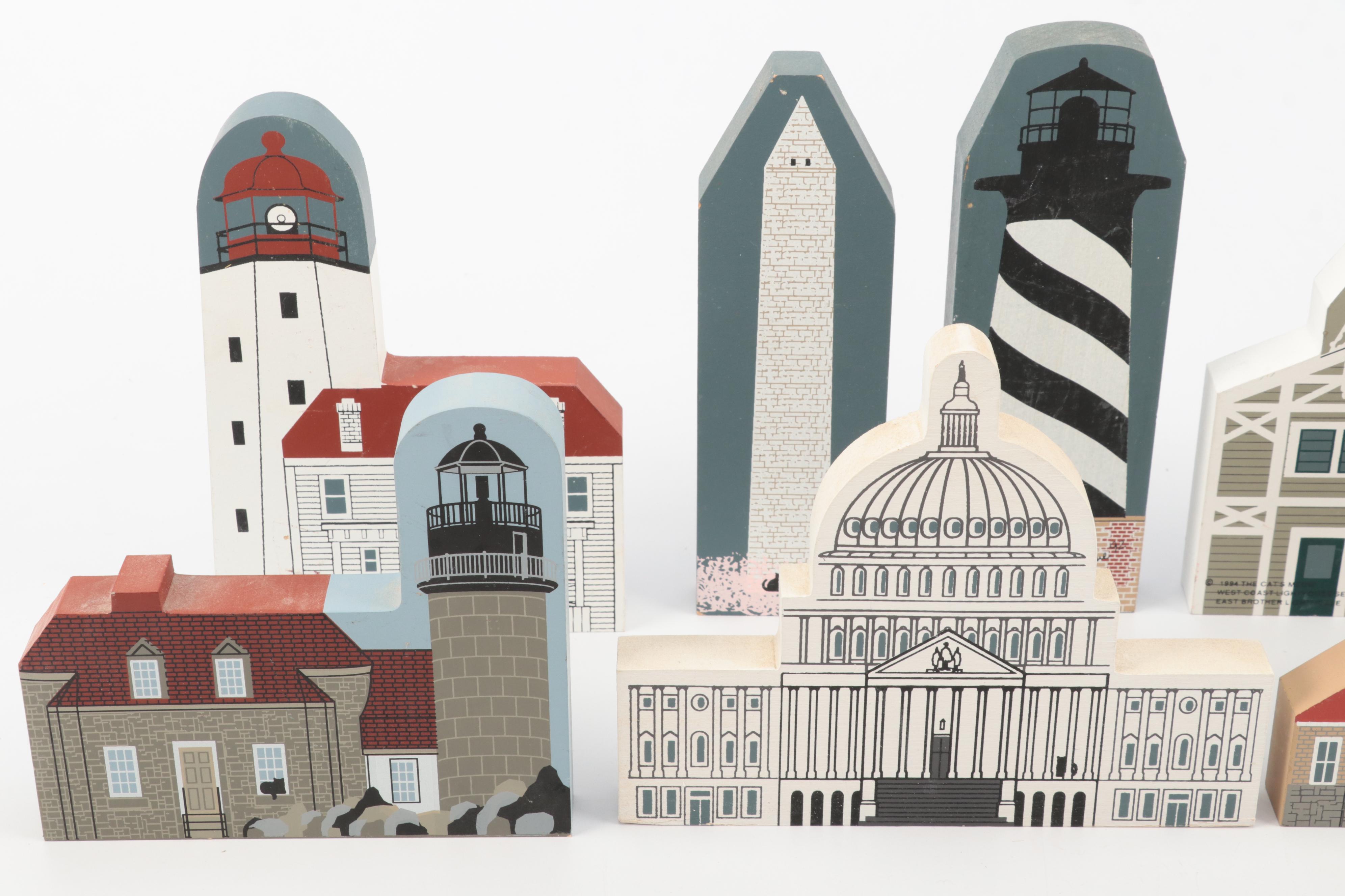 The Cat's Meow with Other Lighthouses and More Wooden Souvenir Figures