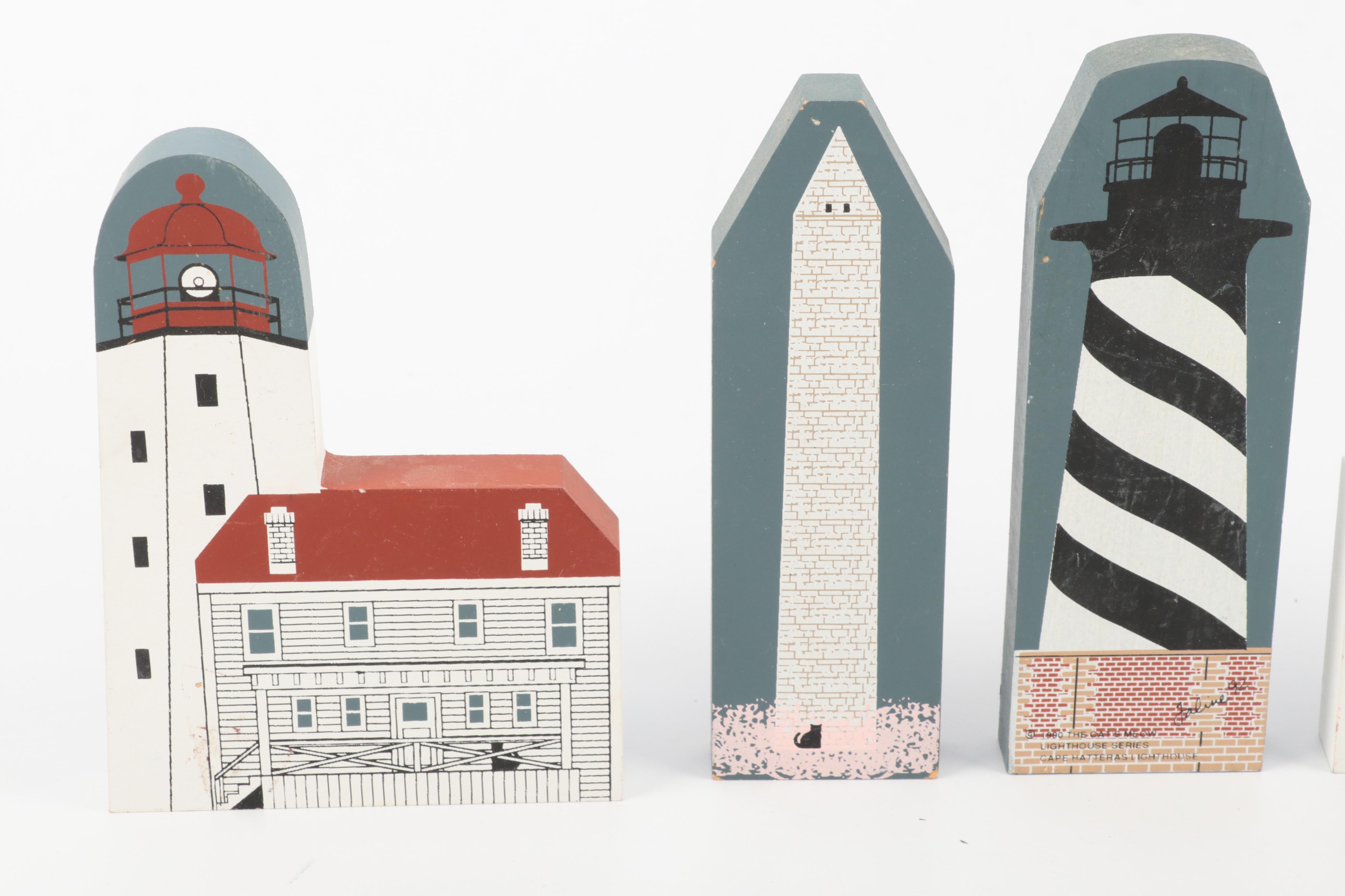 The Cat's Meow with Other Lighthouses and More Wooden Souvenir Figures