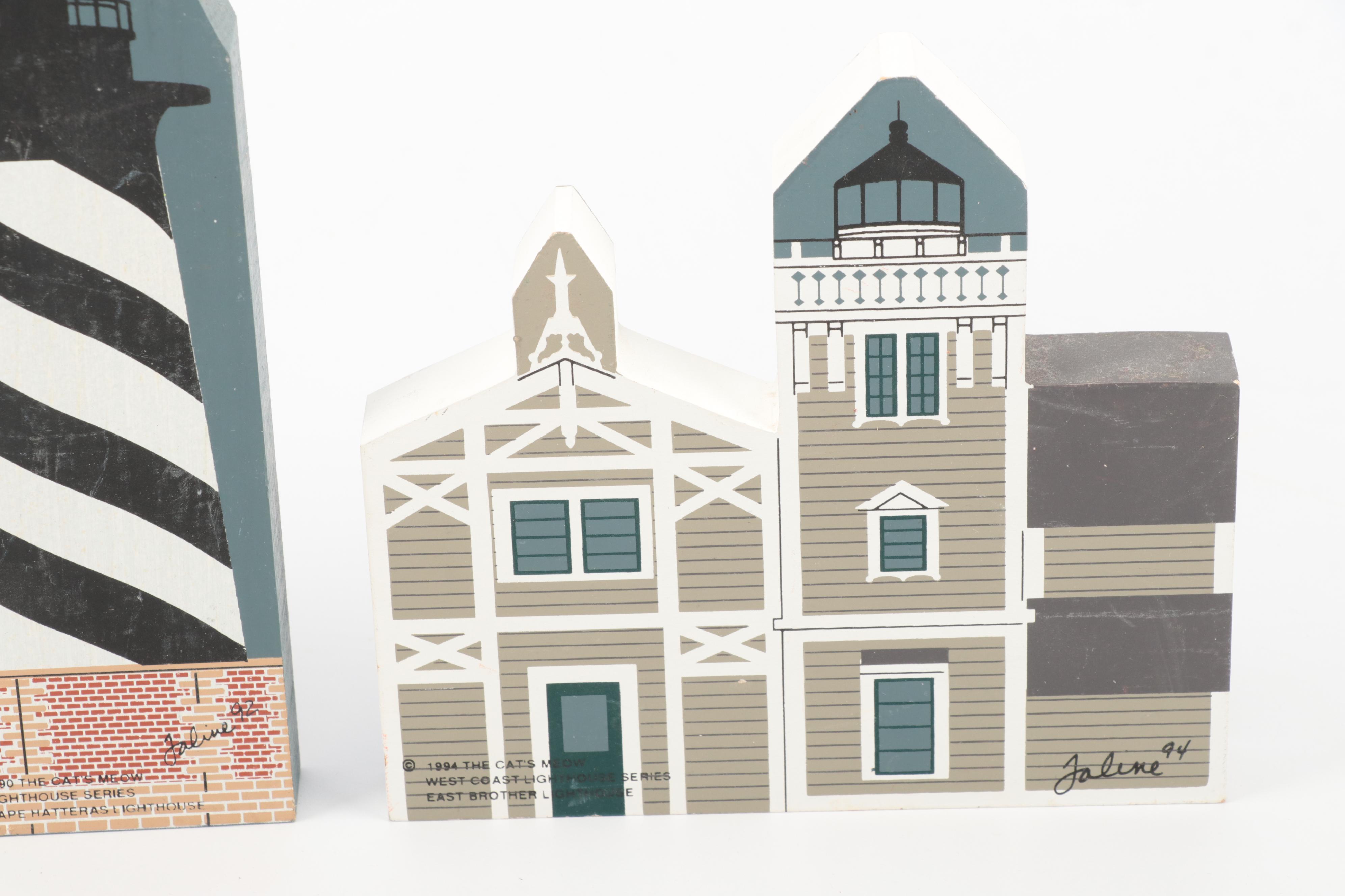 The Cat's Meow with Other Lighthouses and More Wooden Souvenir Figures