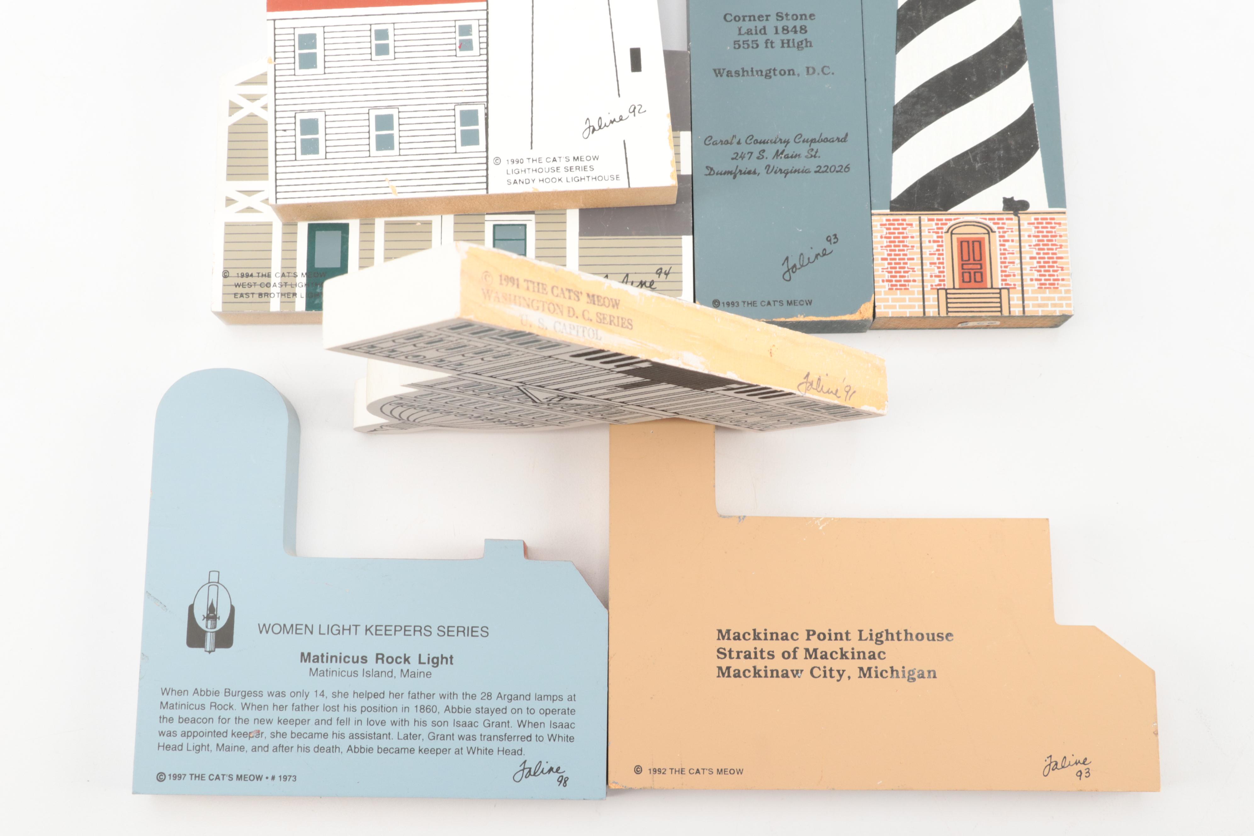 The Cat's Meow with Other Lighthouses and More Wooden Souvenir Figures