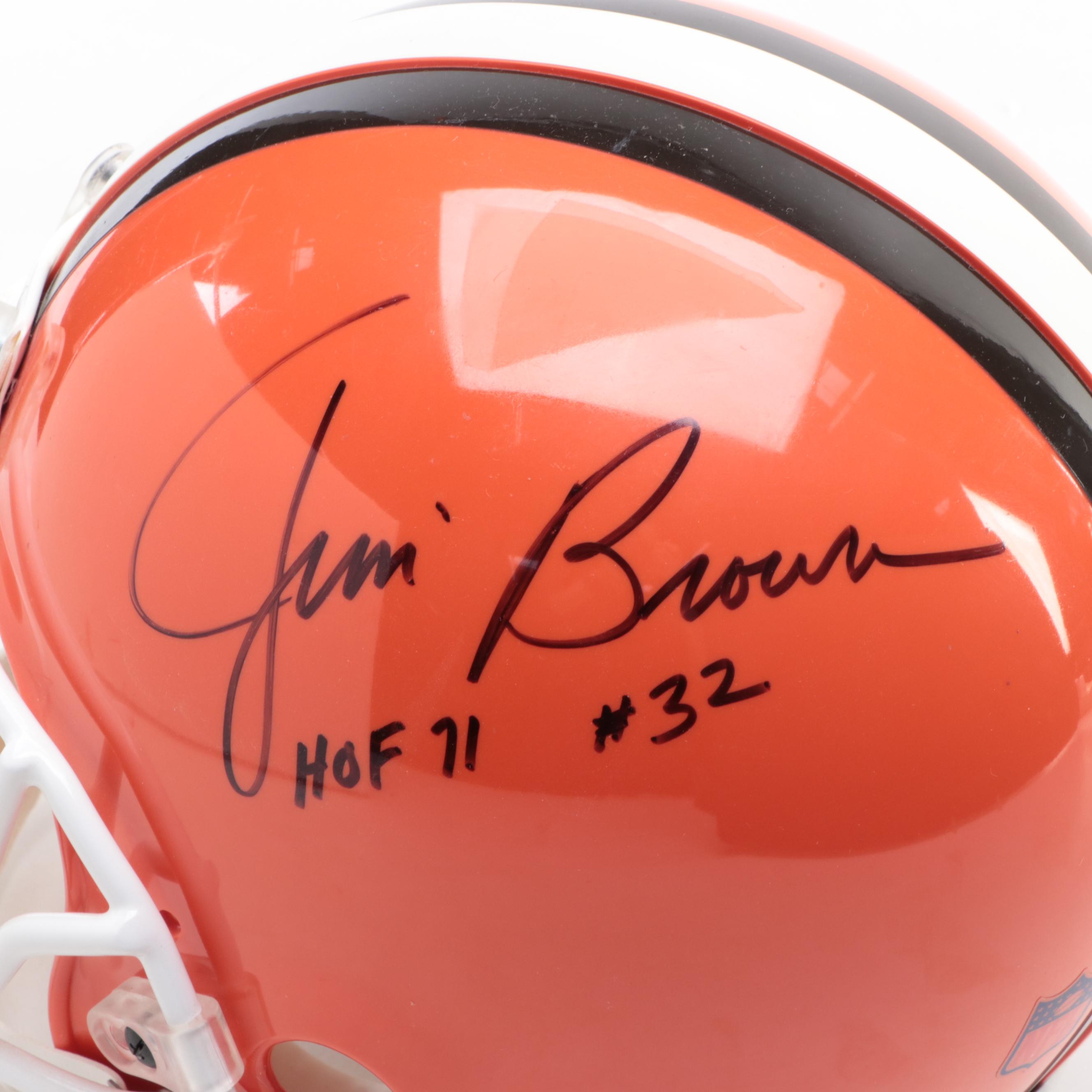 Jim Brown "HOF 71" Signed Replica Cleveland Browns Riddell Football Helmet