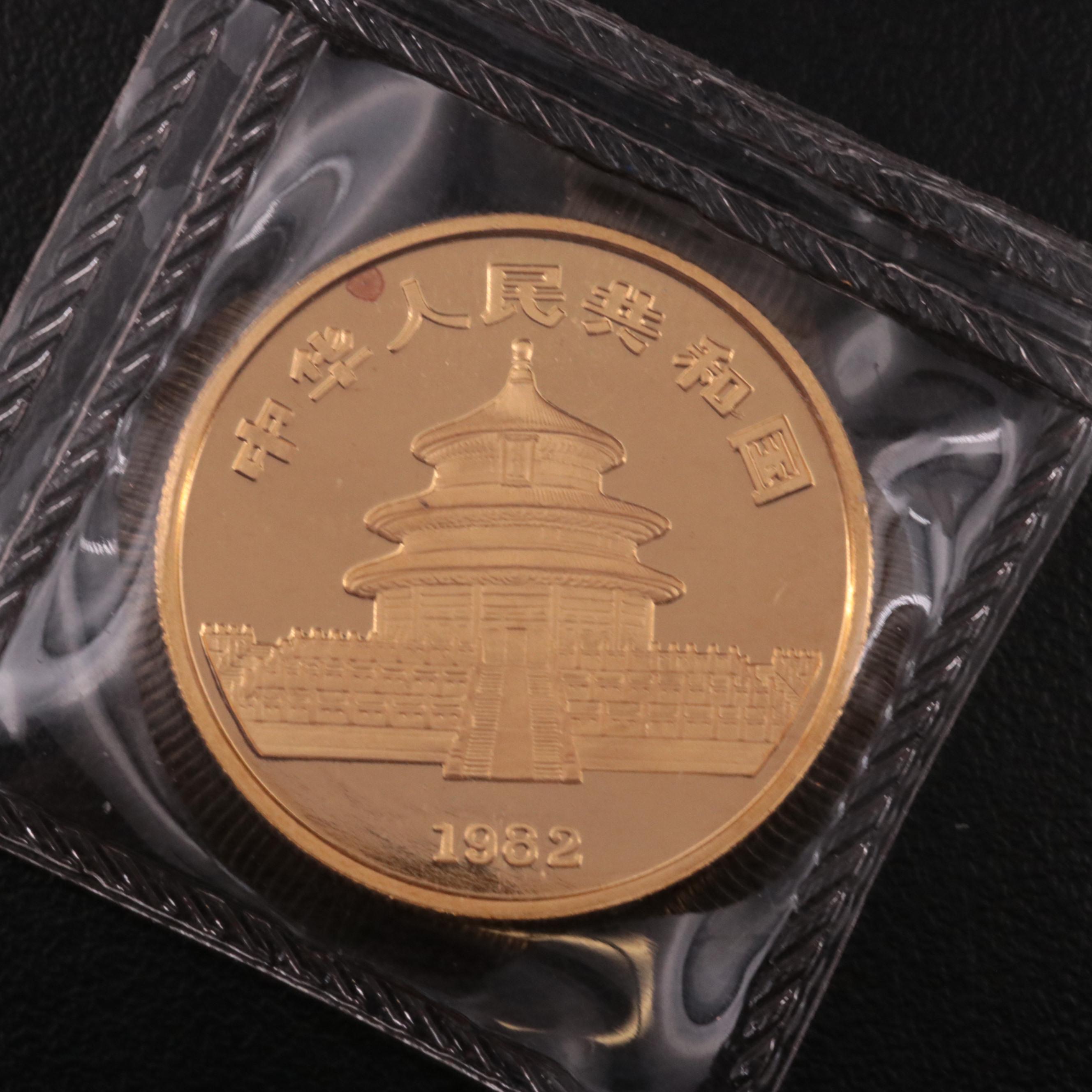 1982 China 1/2 Oz. Gold Panda Bullion Coin
