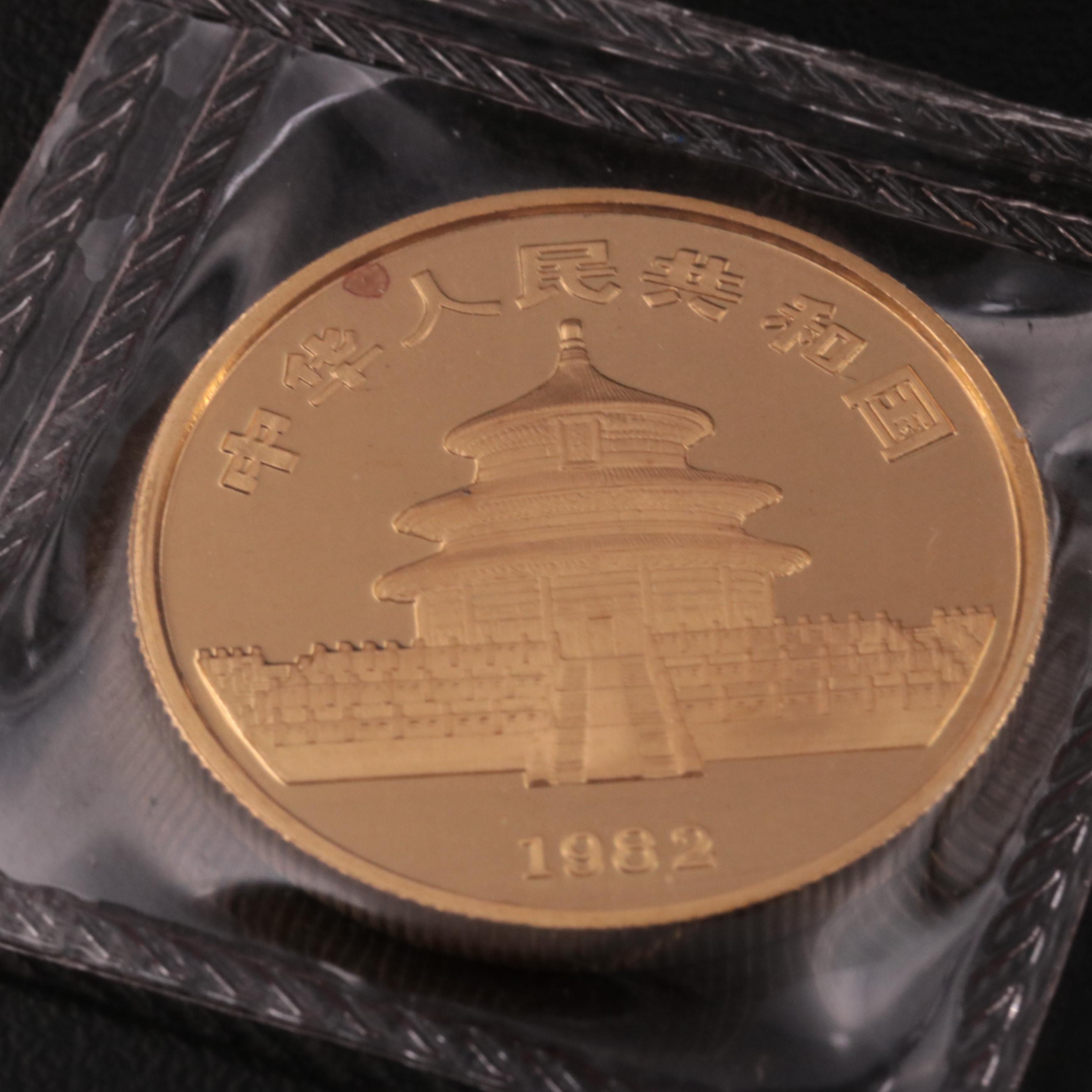 1982 China 1/2 Oz. Gold Panda Bullion Coin