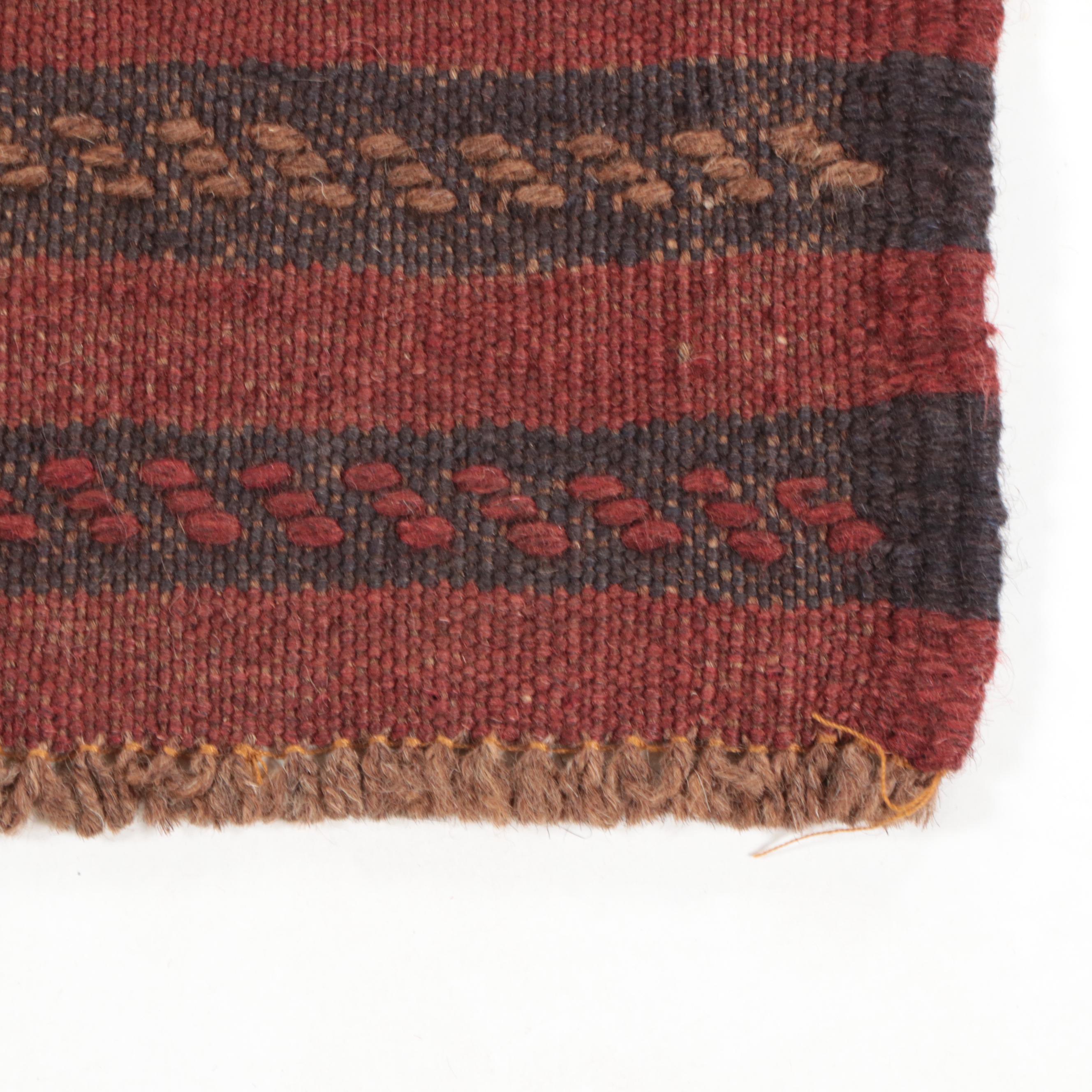 1'11 x 8' Hand-Knotted Afghan Mixed Technique Carpet Runner