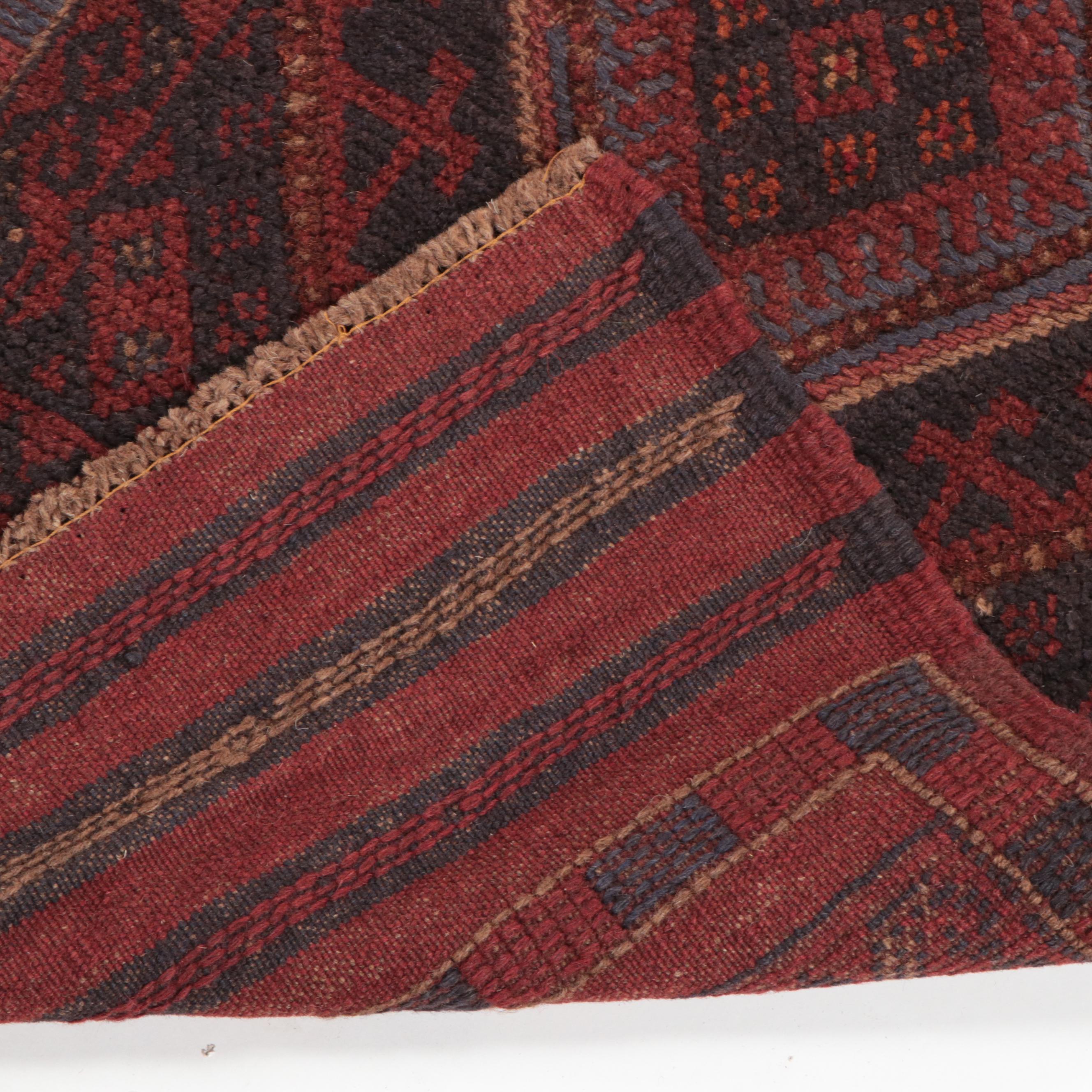 1'11 x 8' Hand-Knotted Afghan Mixed Technique Carpet Runner