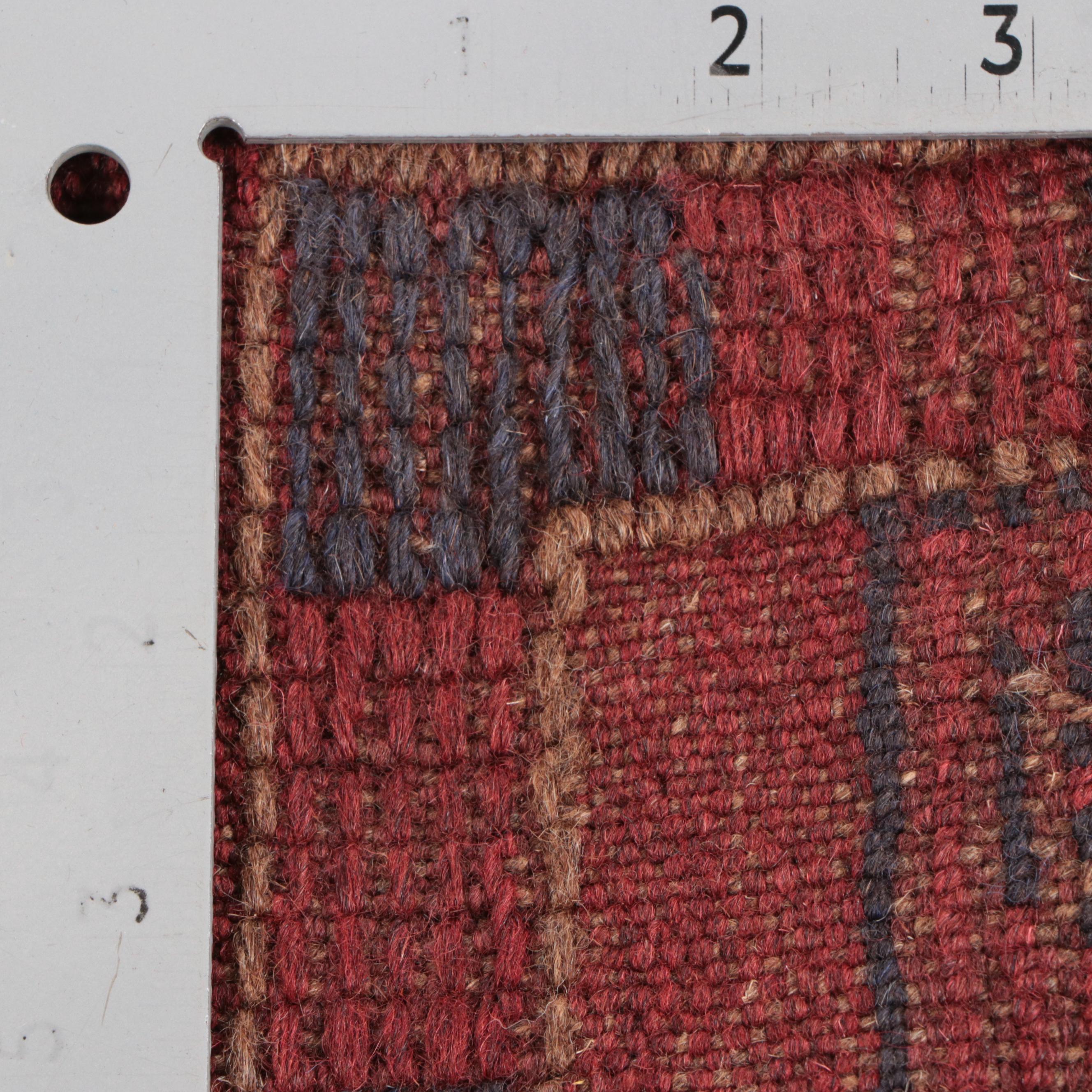 1'11 x 8' Hand-Knotted Afghan Mixed Technique Carpet Runner