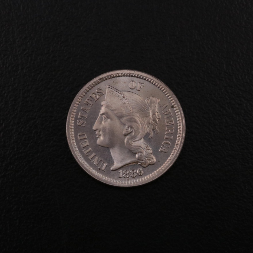 1886 Liberty Head 3-Cent Nickel Proof Coin