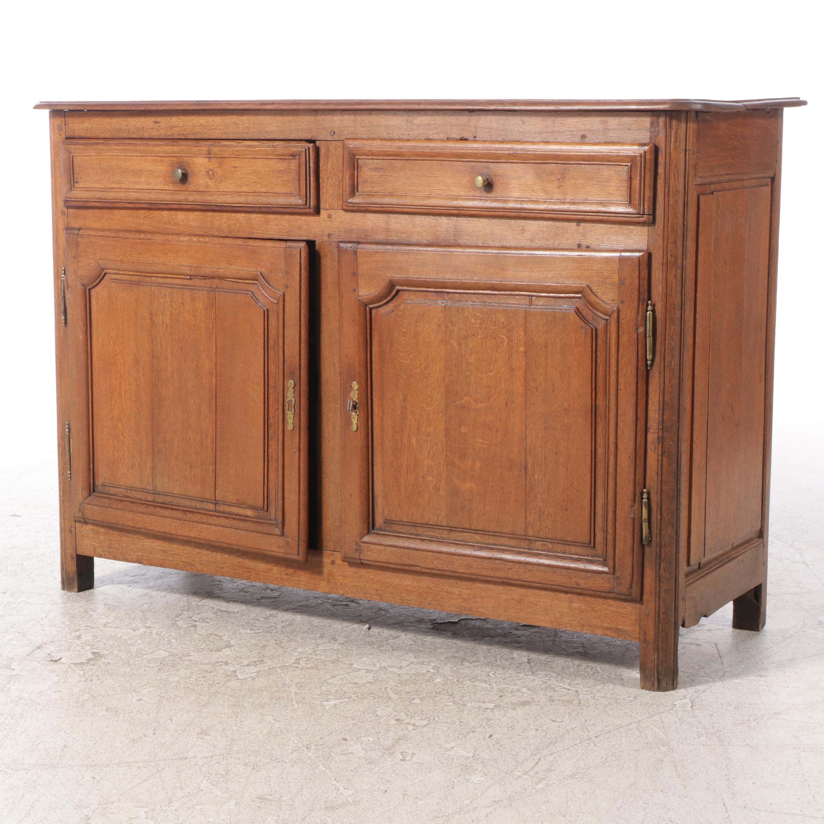 French Provincial Oak Commode, Late 19th Century