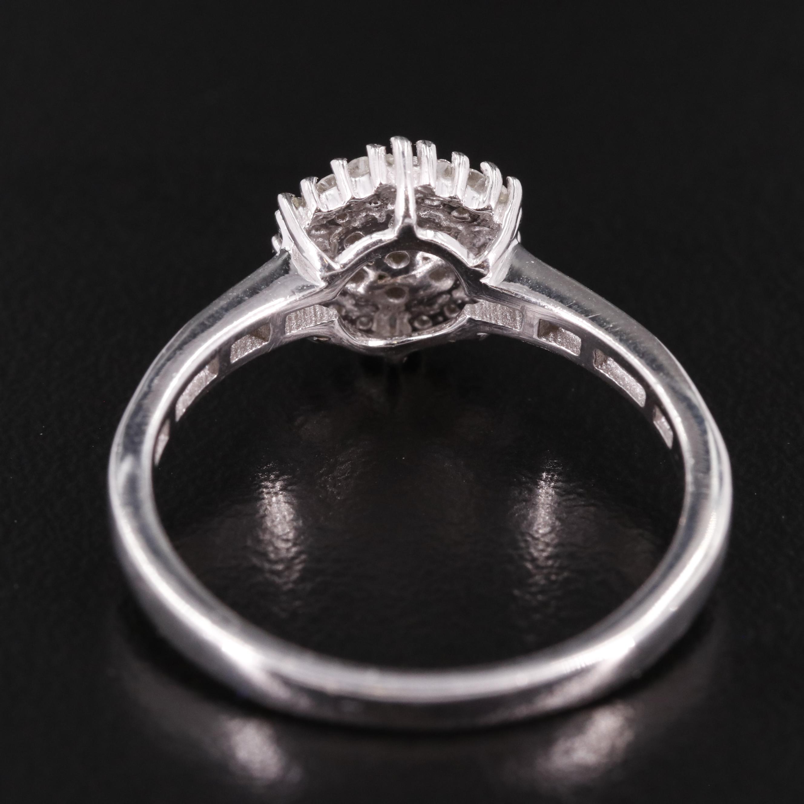 Sterling Diamond Halo Ring