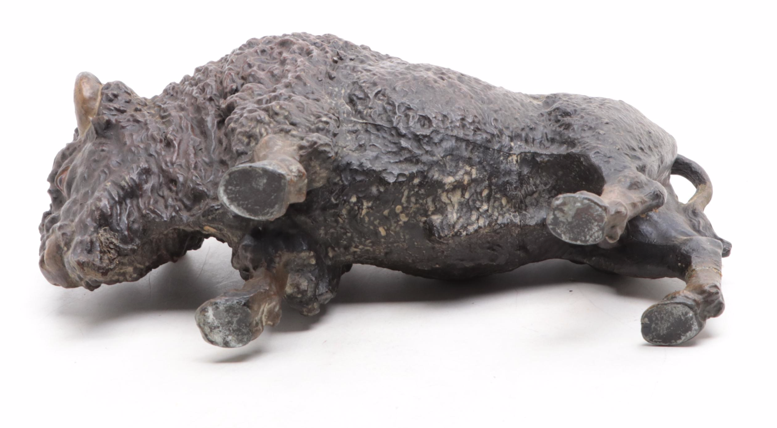 Bronzed Metal Bison Figurine