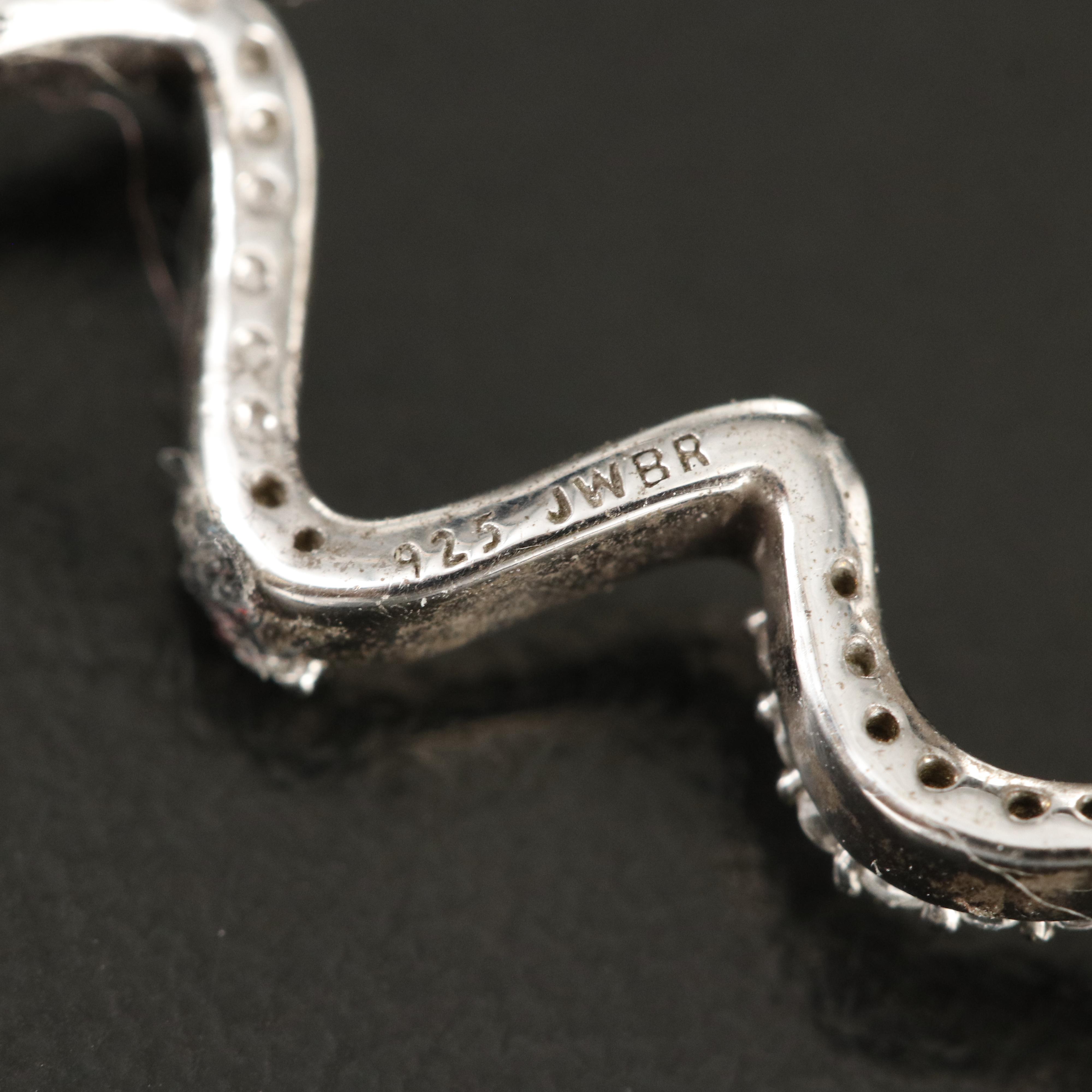 Sterling Garnet and White Sapphire Earrings