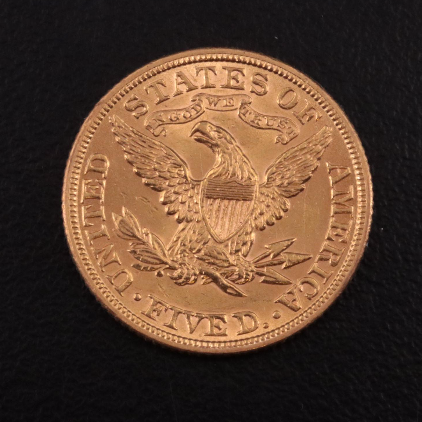 1899 Liberty Head $5 Half Eagle Gold Coin