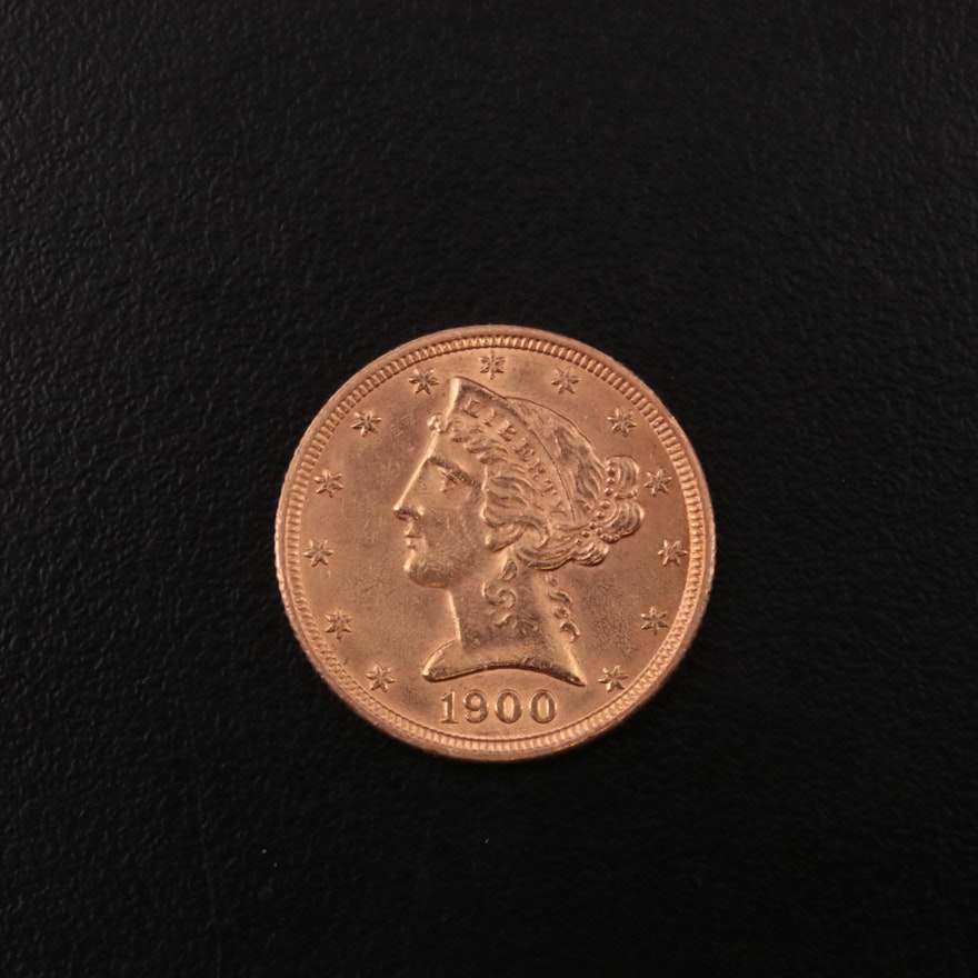 1900 Liberty Head $5 Gold Half Eagle