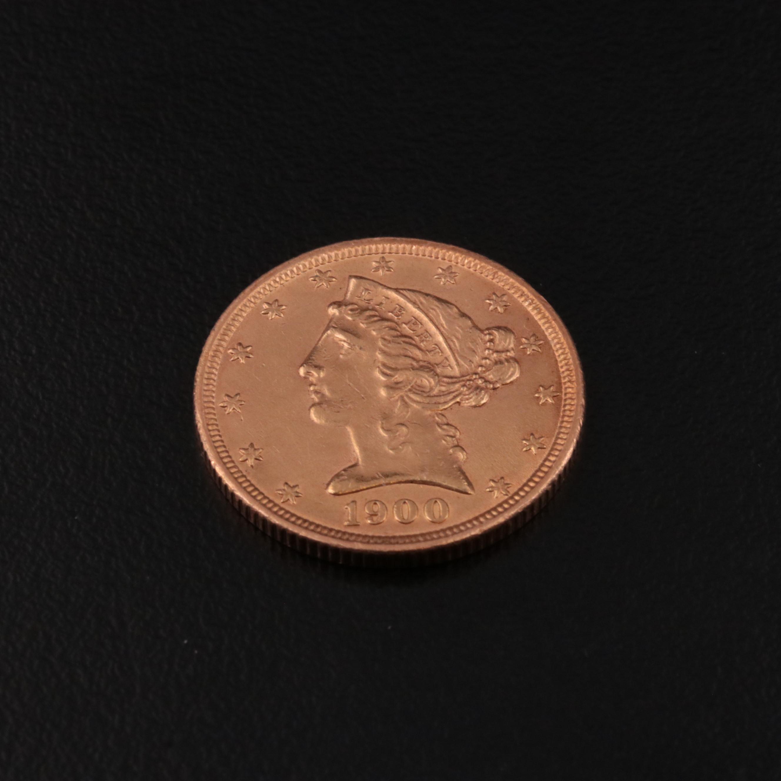 1900 Liberty Head $5 Gold Half Eagle