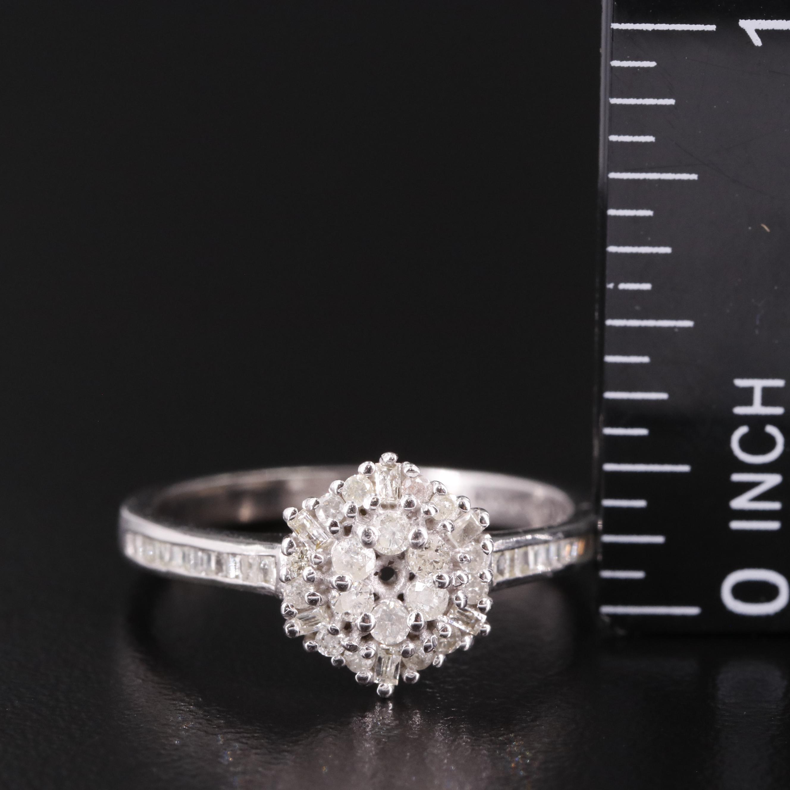 Sterling Diamond Halo Ring